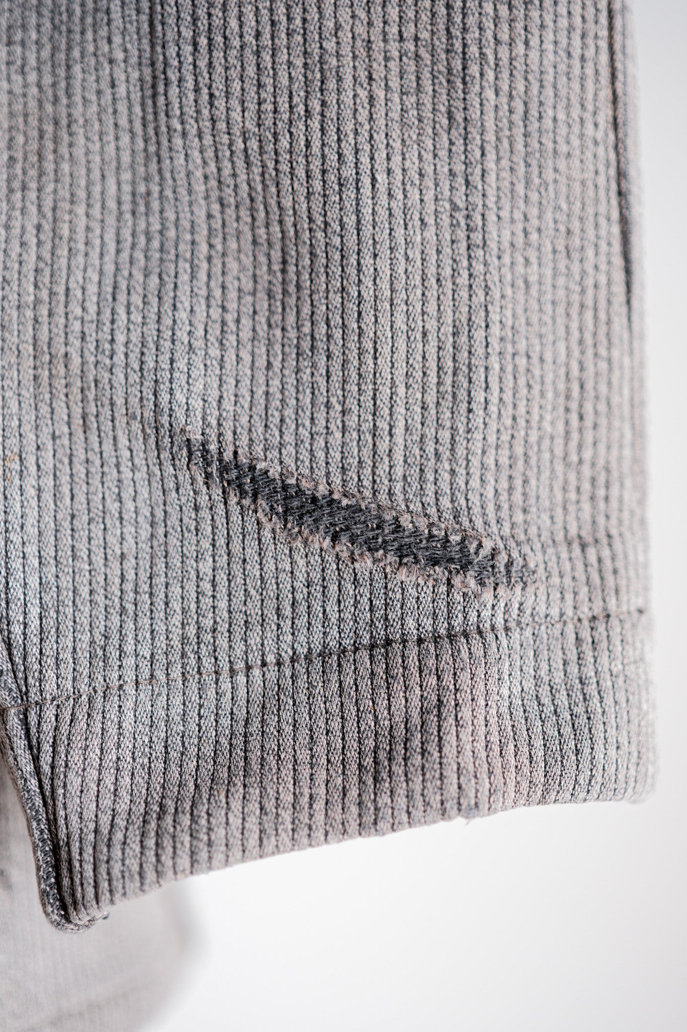 【~50's】French Vintage Gray Cotton Pique Hunting Jacket