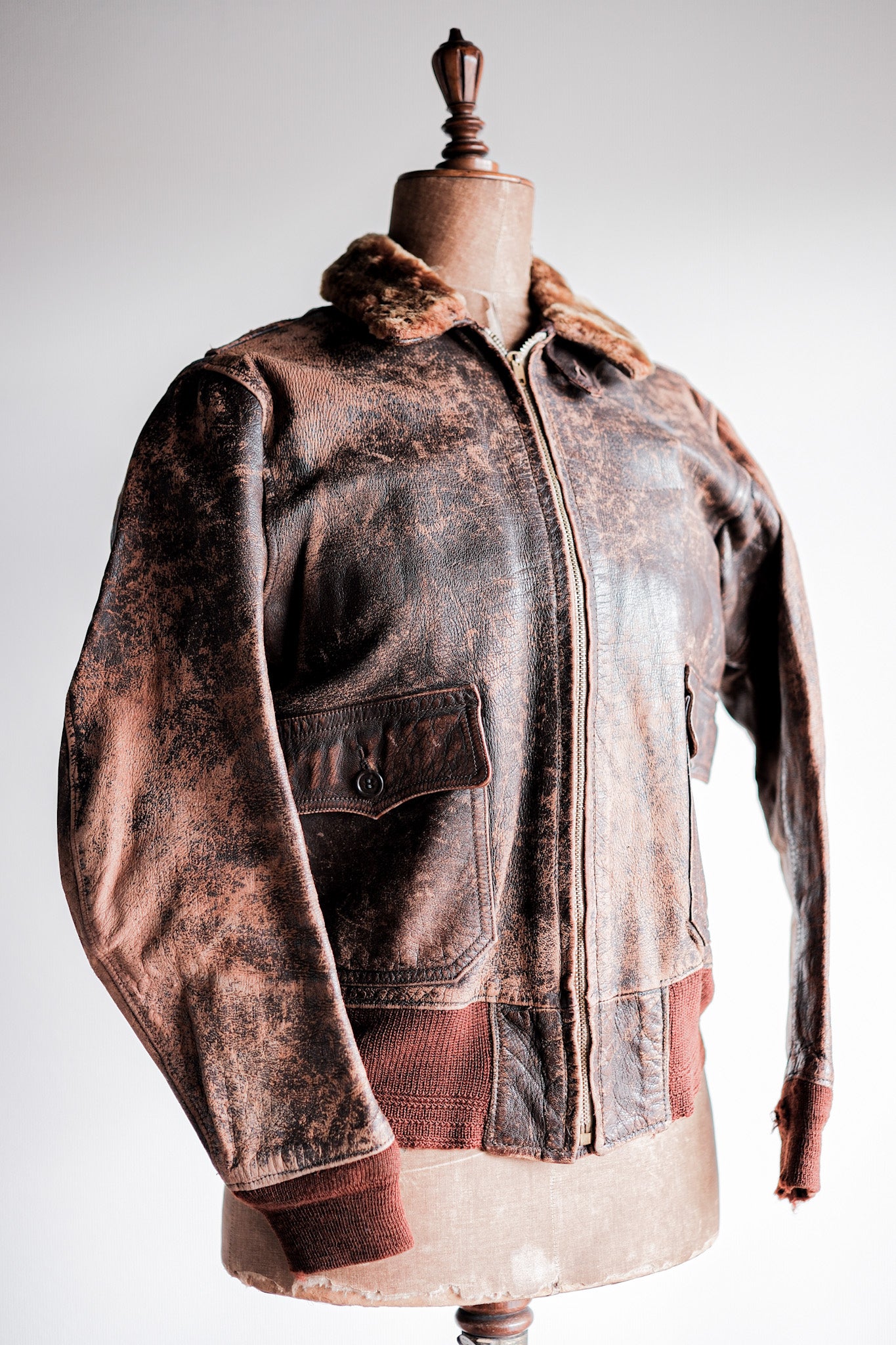 【~40's】U.S.NAVY M-422A Leather Flight Jacket