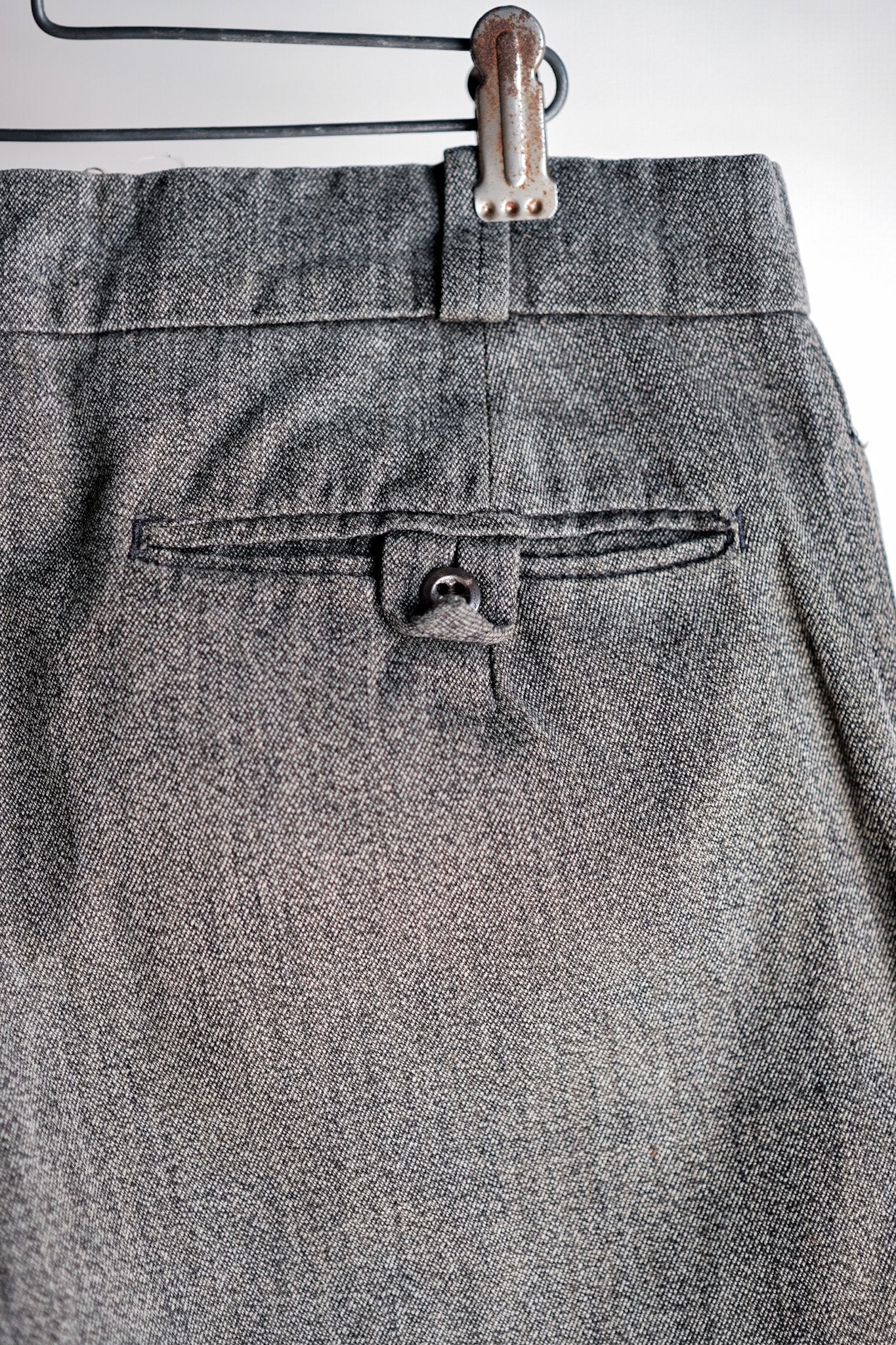 【~40's】French Vintage Black Chambray Work Pants