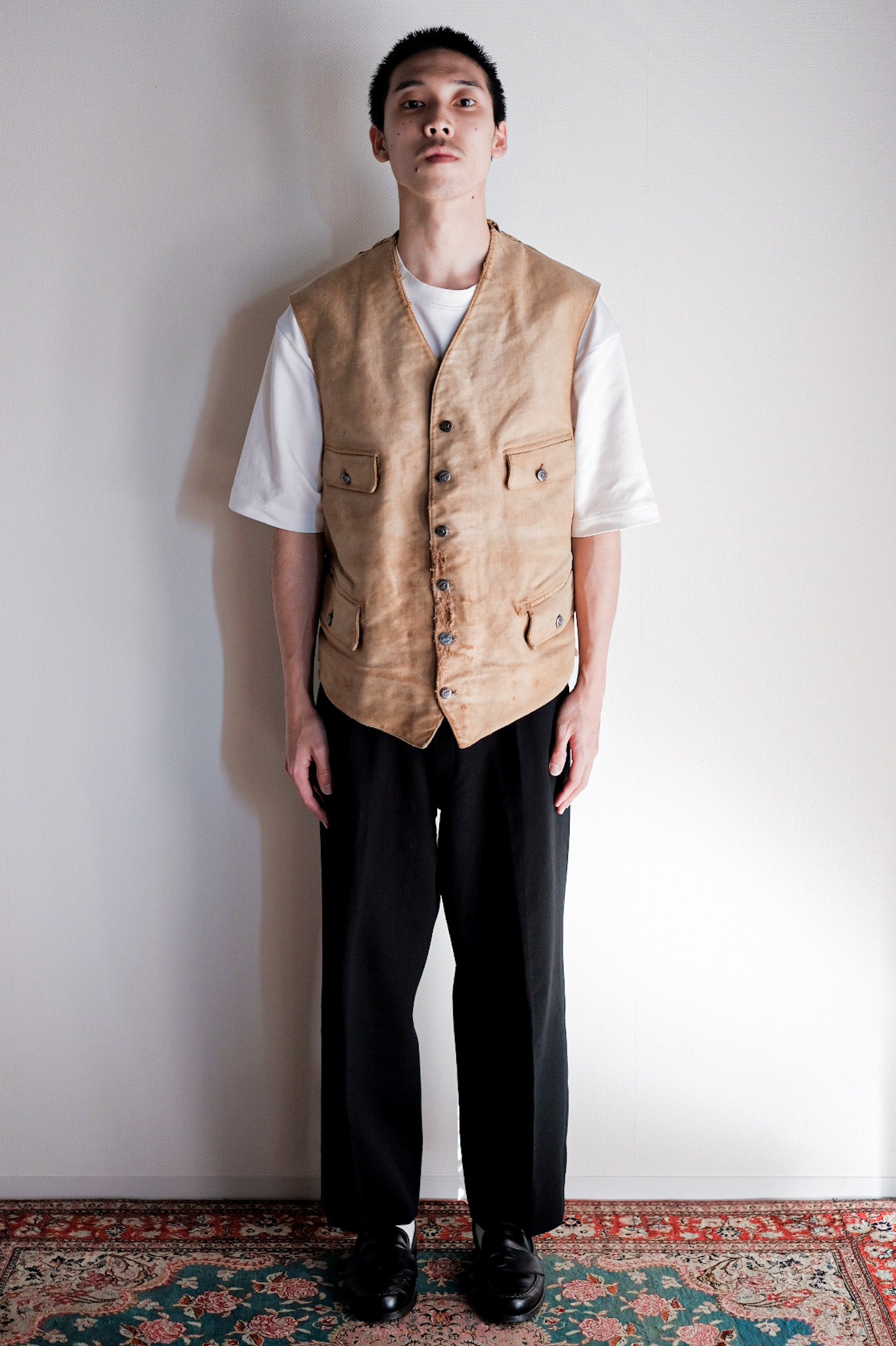 【~30's】French Vintage Moleskin Hunting Gilet