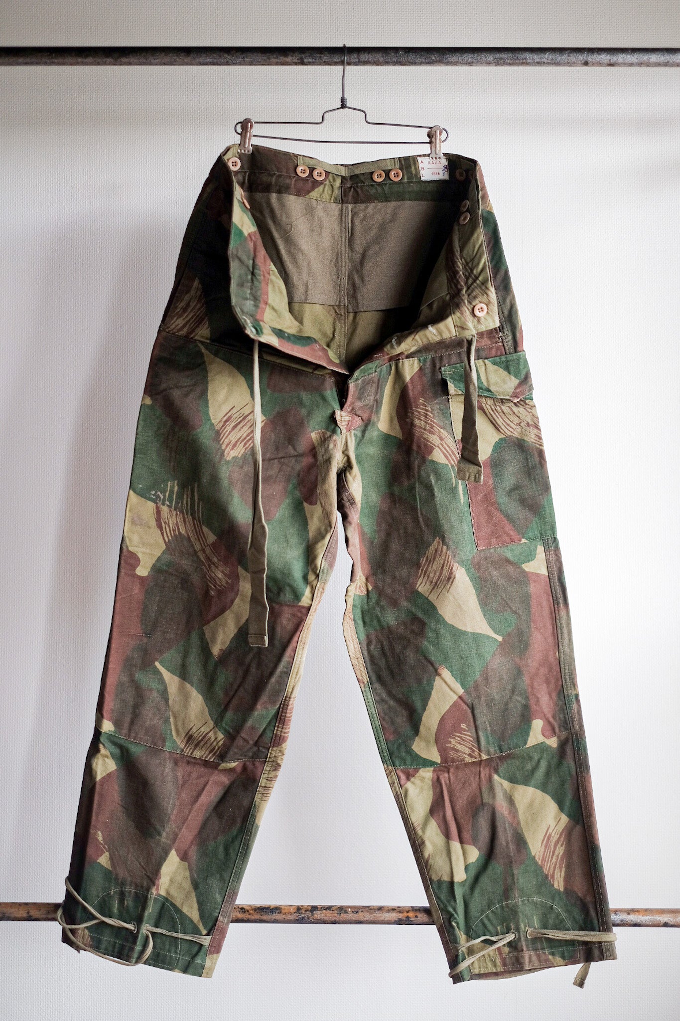 【~50's】Belgium Army Brushstroke Camo Airborne Pant Size.3