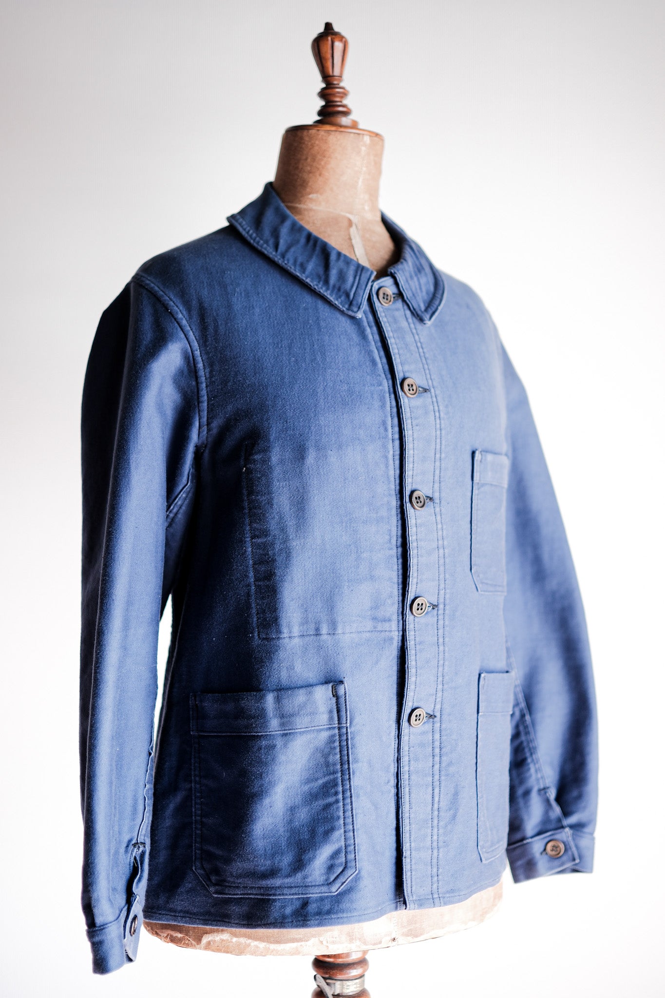 【~40's】French Vintage Blue Moleskin Work Jacket