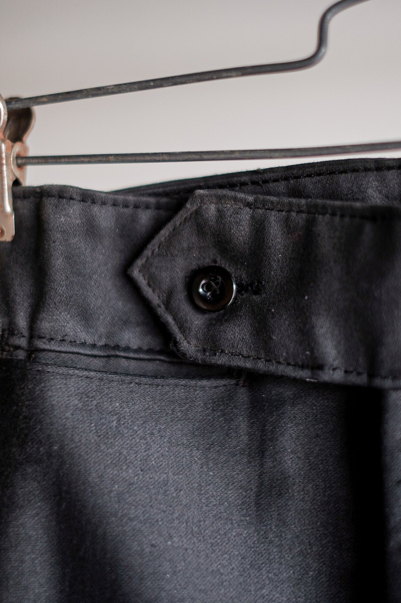 【~40's】French Vintage Black Moleskin Work Pants "Adolphe Lafont" "Dead Stock"