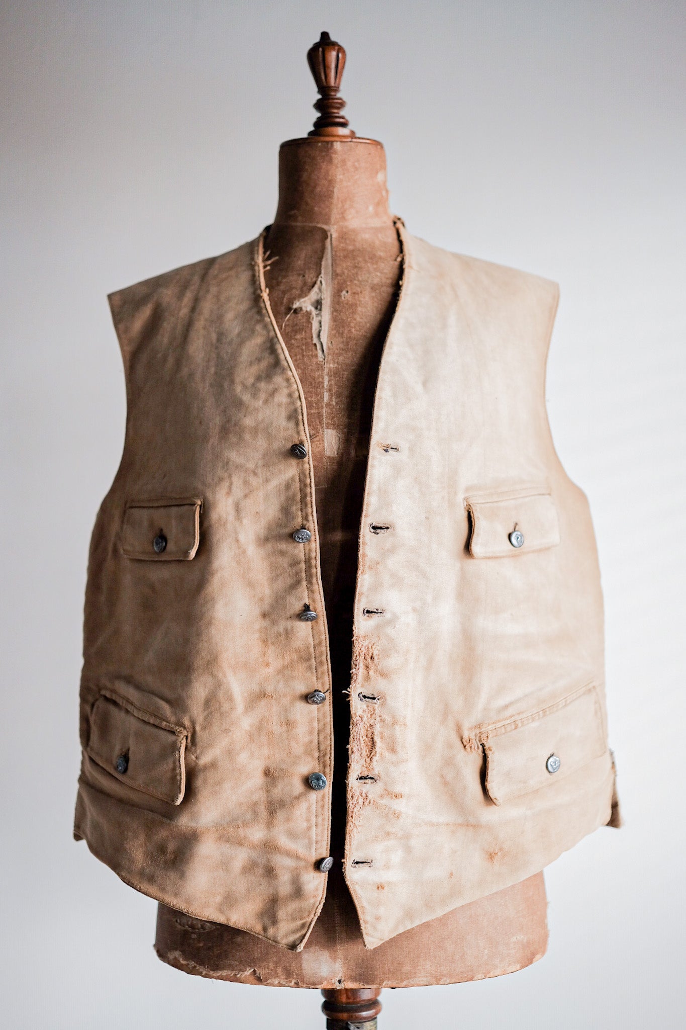 【~30's】French Vintage Moleskin Hunting Gilet