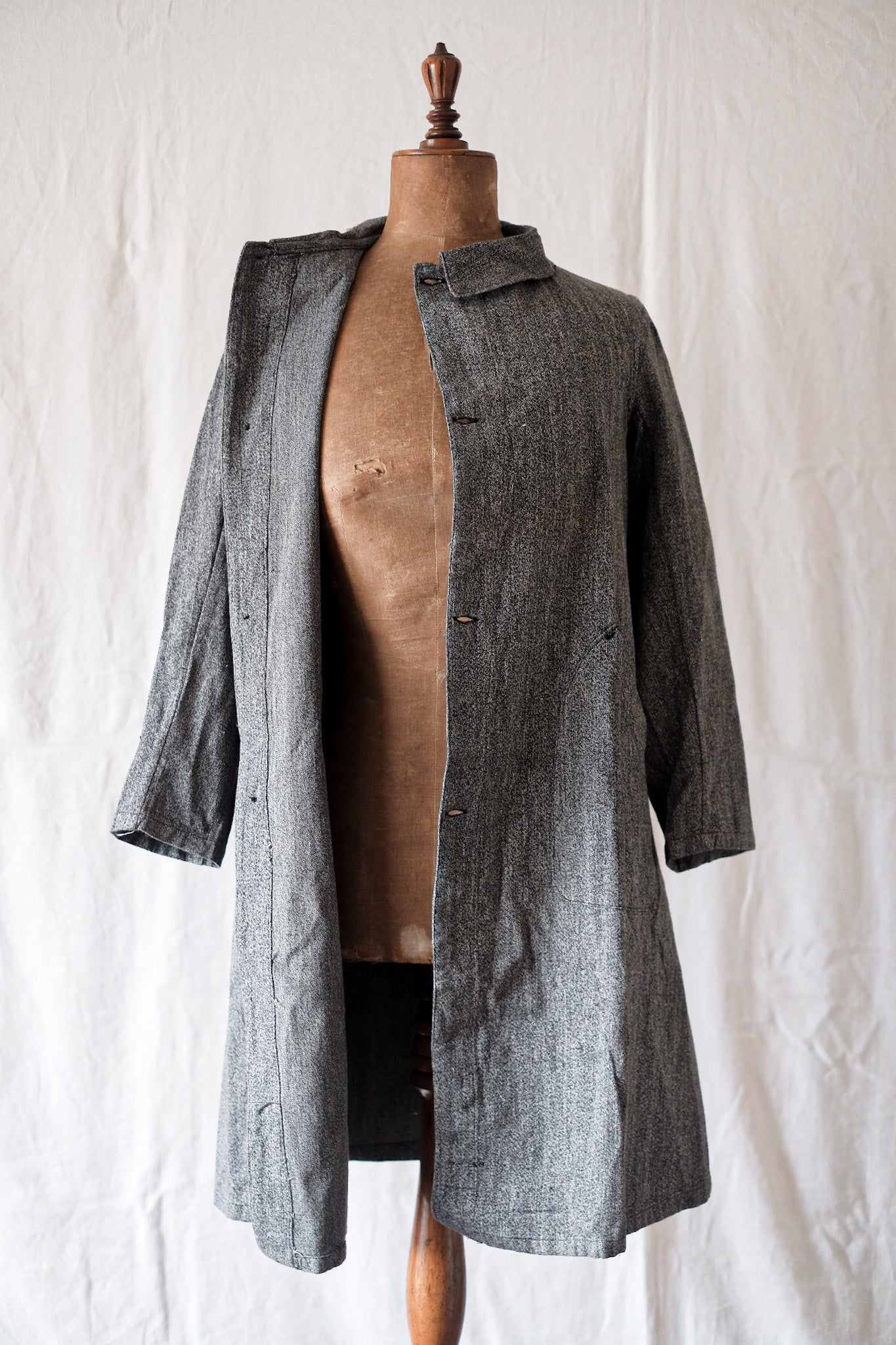 【~40's】French Vintage Black Chambray Work Coat