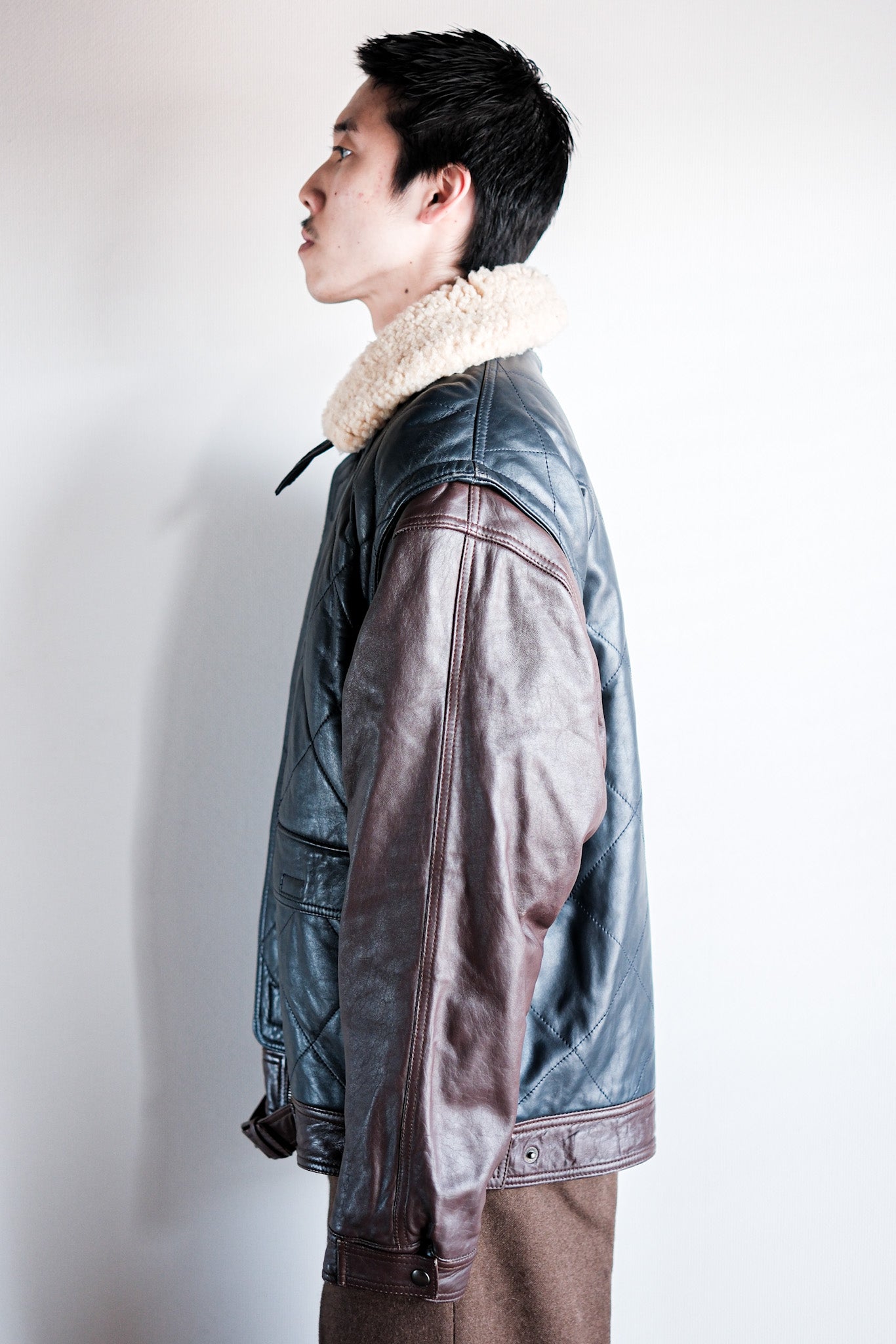 【~70's】Old Marcel Lassance Leather Bomber Jacket Size.52