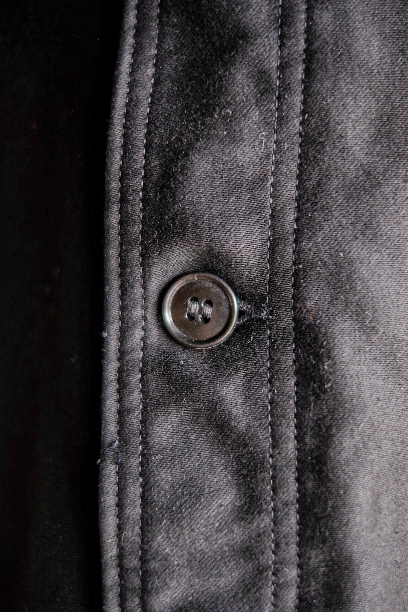 【~50's】French Vintage Black Moleskin Work Jacket "Adolphe Lafont" "Dead Stock"