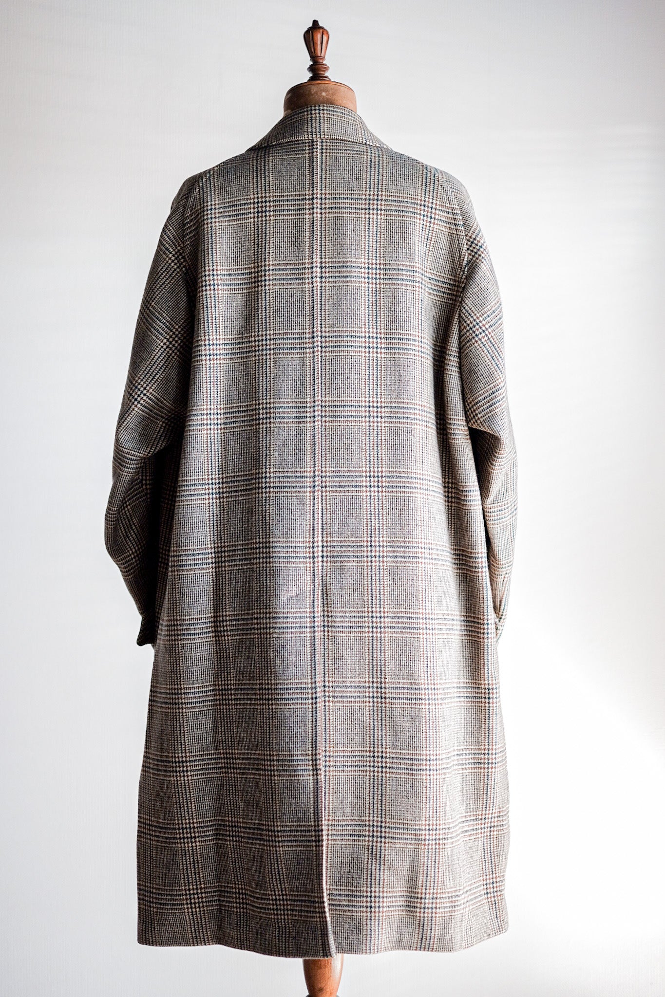 【~80's】Vintage Burberry's Single Raglan Balmacaan Coat Size.54R "Saddle Tweed"