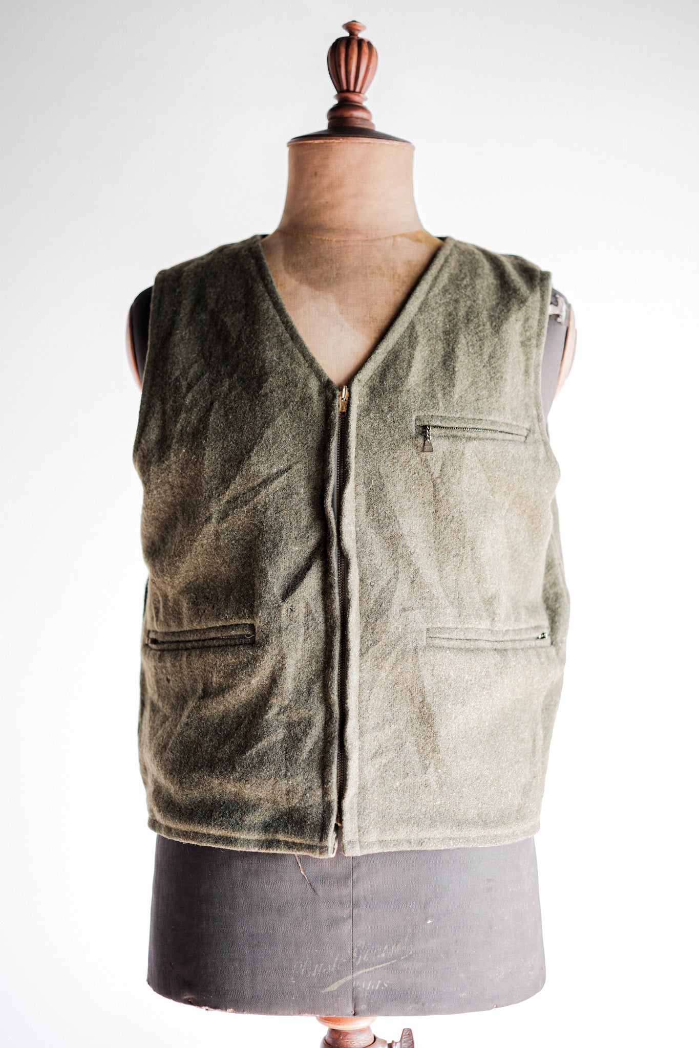 【~70's】American Vintage Tiger Stripe Camouflage Reversible Vest