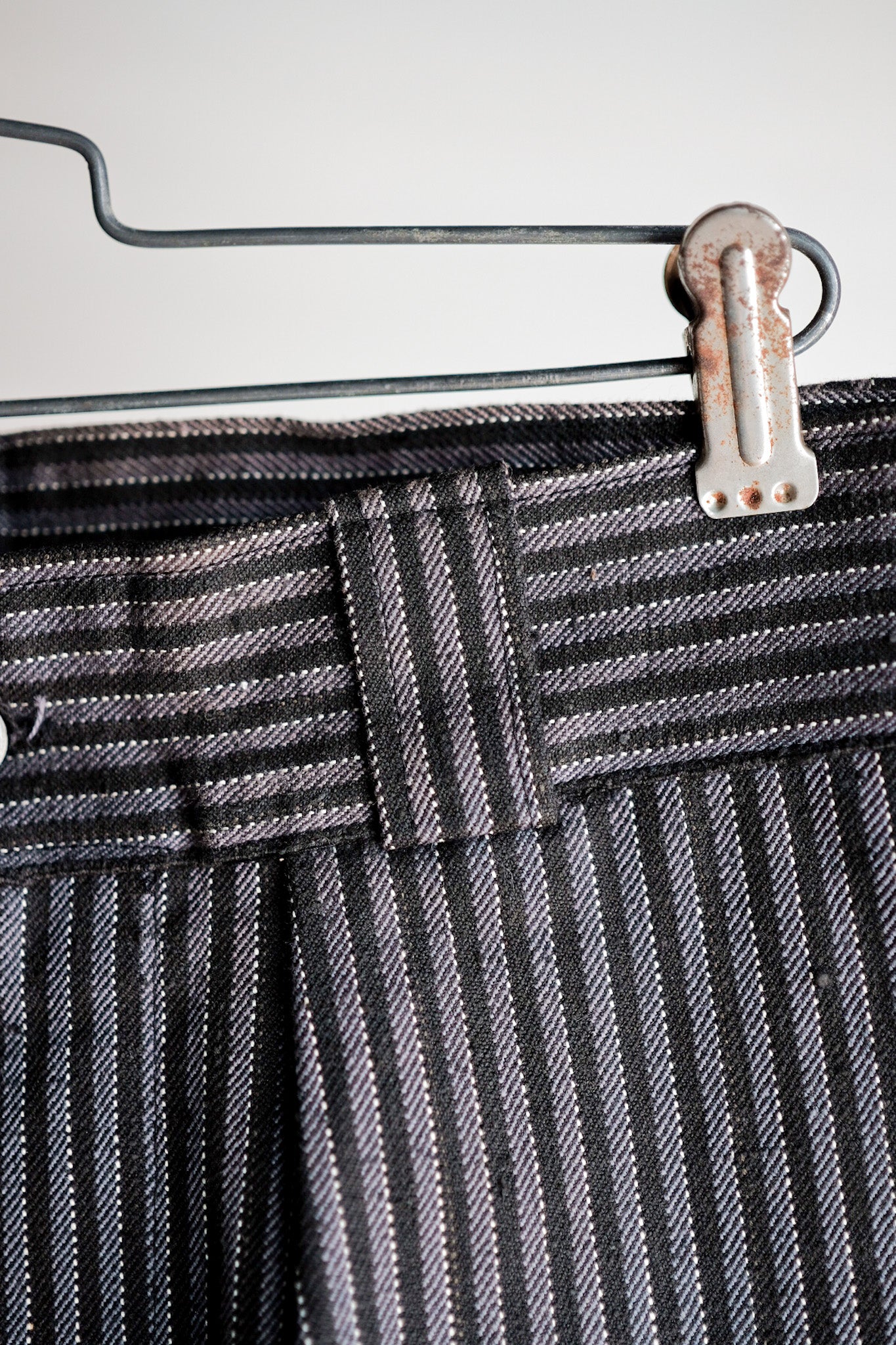【~40's】French Vintage Cotton Striped Work Pants "Dead Stock"