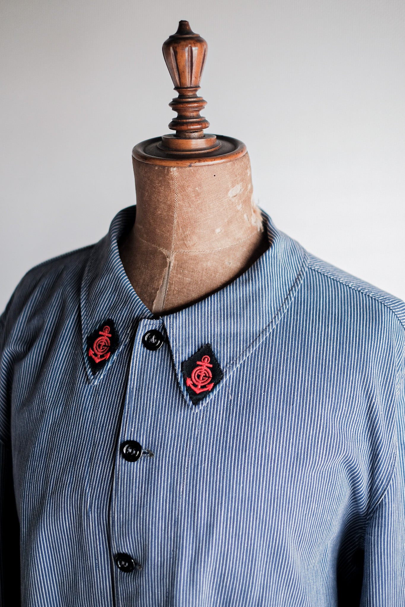 【~50's】French Vintage Cotton Striped Work Jacket "CGT"