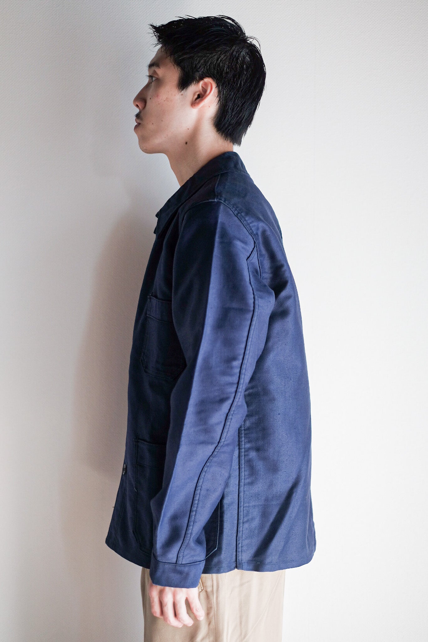 【~40's】French Vintage Blue Moleskin Work Jacket "Dead Stock"