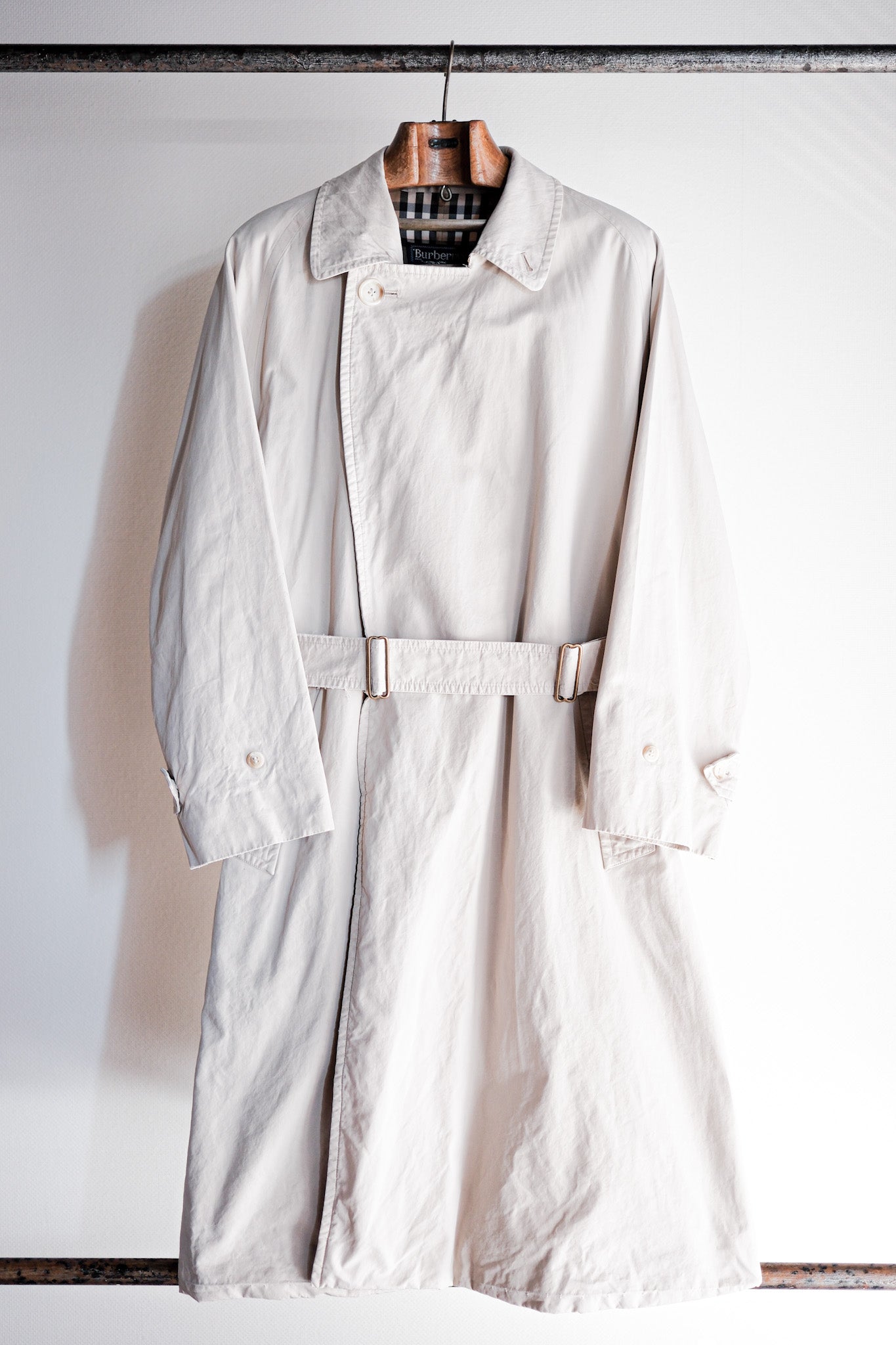 【~80's】Vintage Burberry's Single Raglan Tielocken Coat C100 Size.46REG
