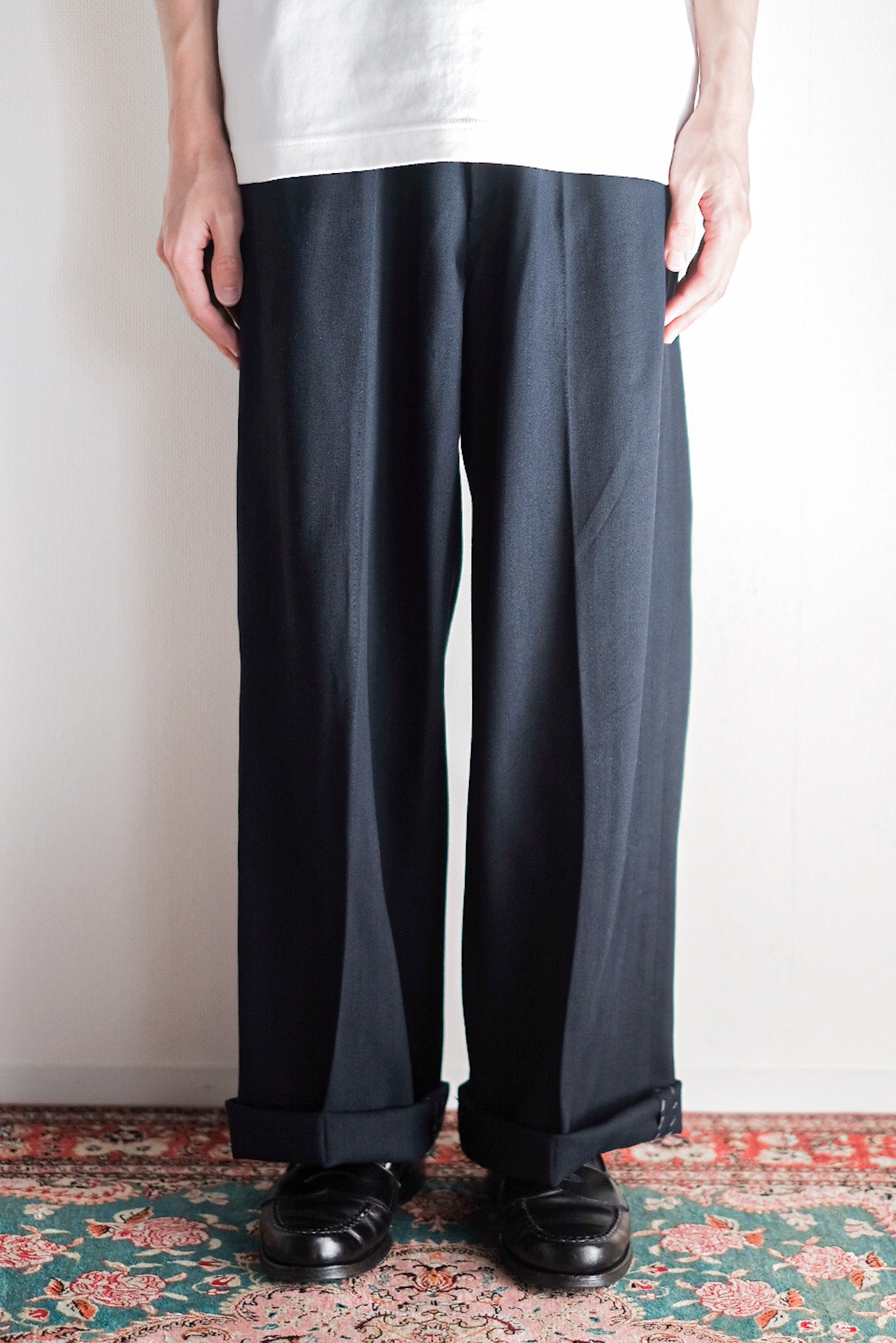 【~40's】German Vintage Rayon Wool Trousers