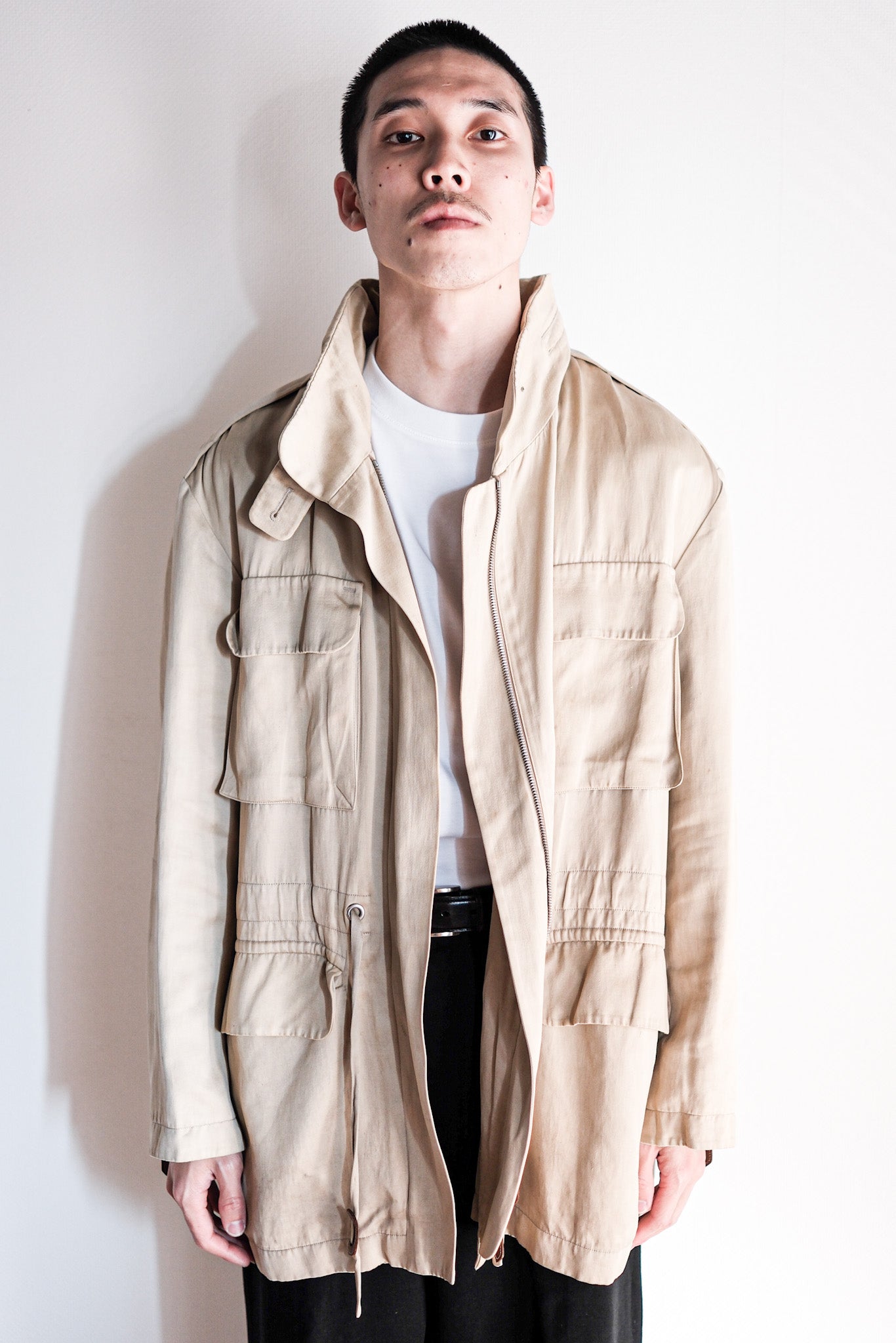 【~00's】Old Hermès Paris Linen Jacket by Martin Margiela Size.42