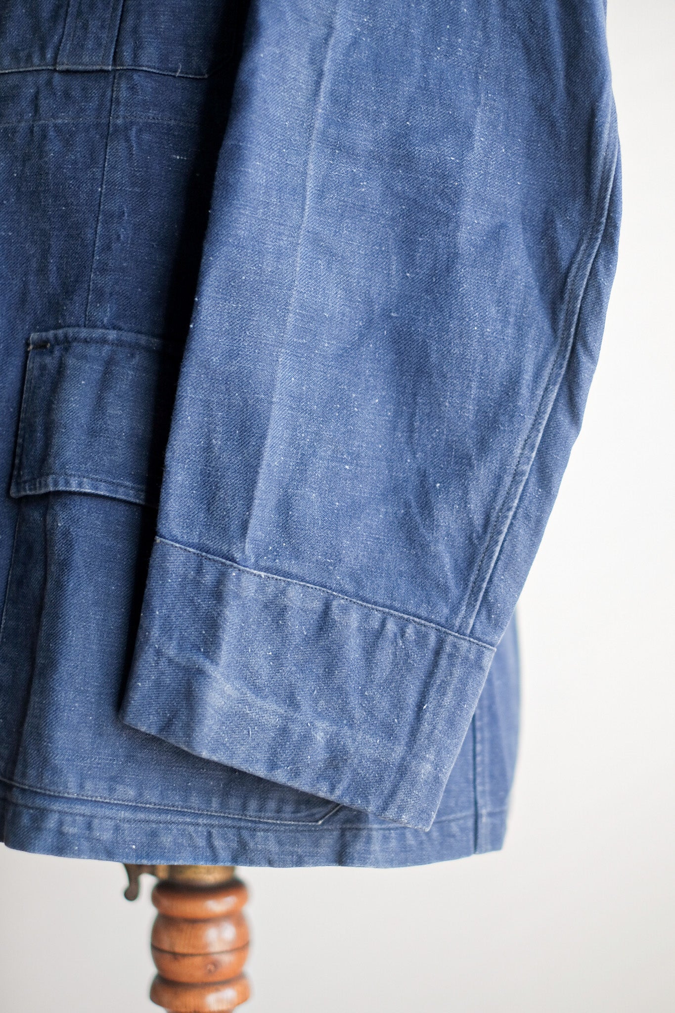 【~40's】French Vintage Indigo Metis Fireman Lapel Jacket