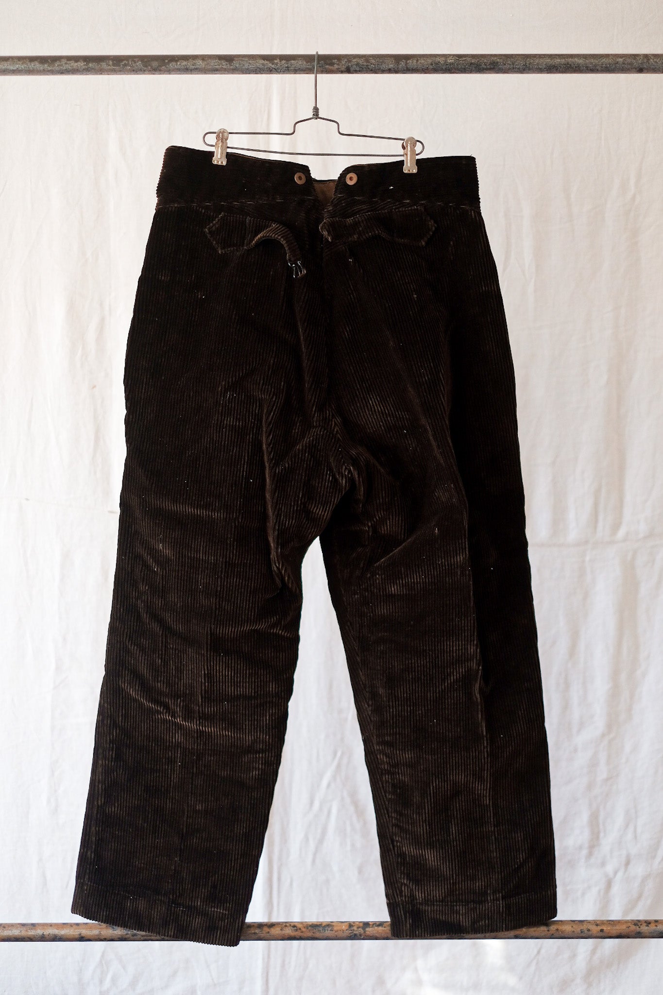 【~30's】French Vintage Brown Corduroy Work Pant