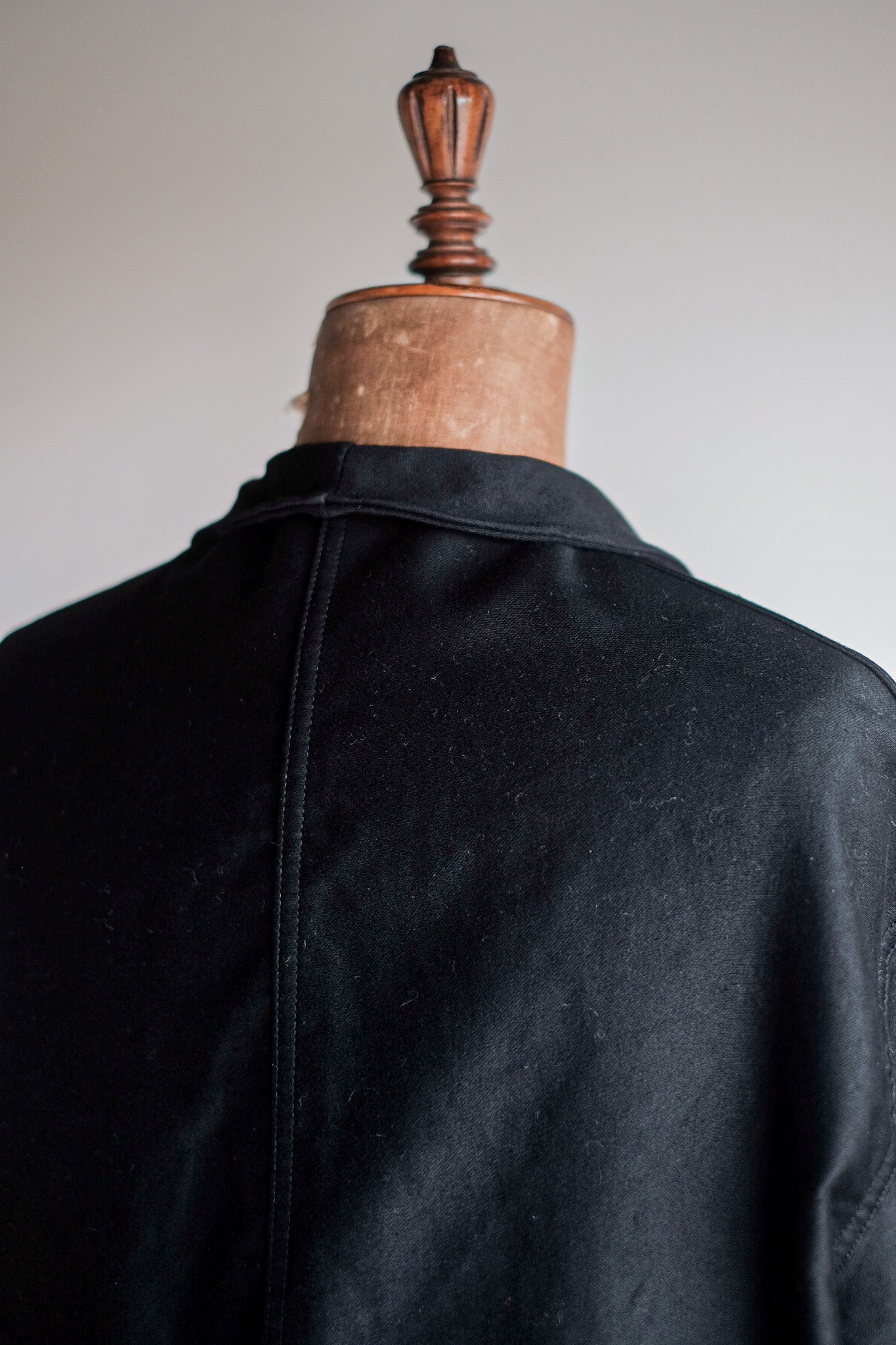 【~50's】French Vintage Black Moleskin Work Jacket "Adolphe Lafont" "Dead Stock"