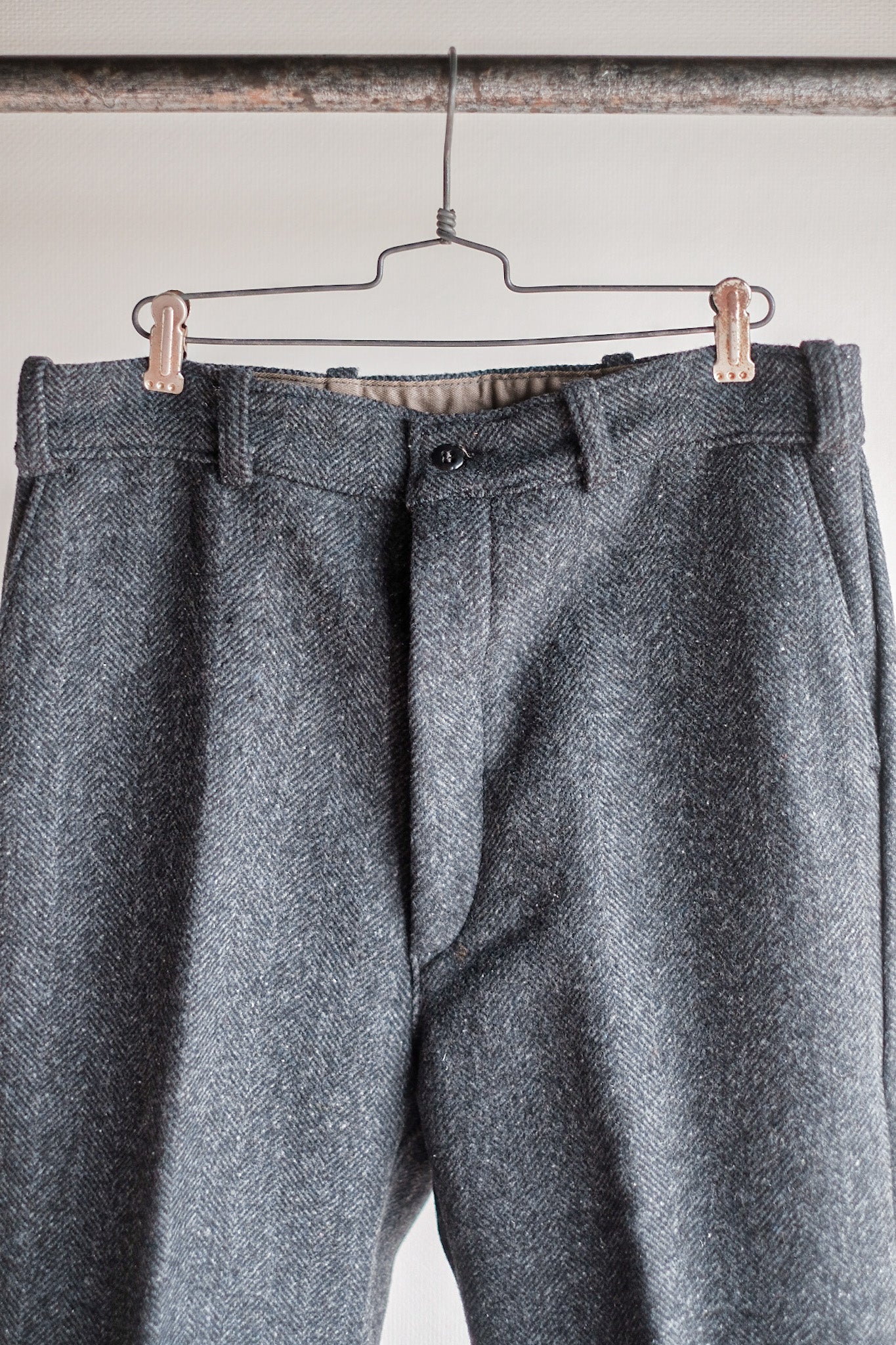 【~50's】French Vintage HBT Wool Work Pants "Pascal Fabric" "Dead Stock"