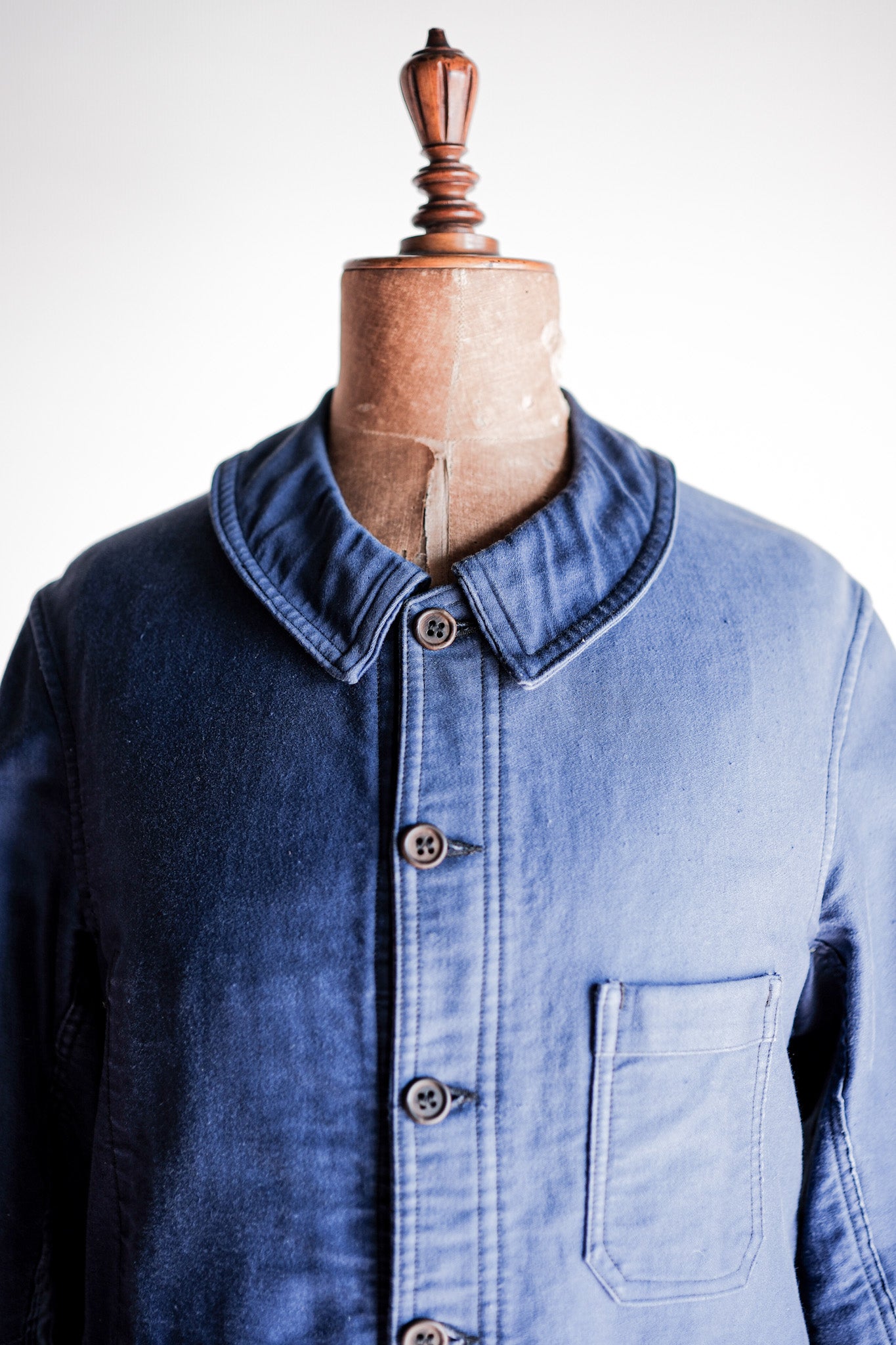 【~40's】French Vintage Blue Moleskin Work Jacket