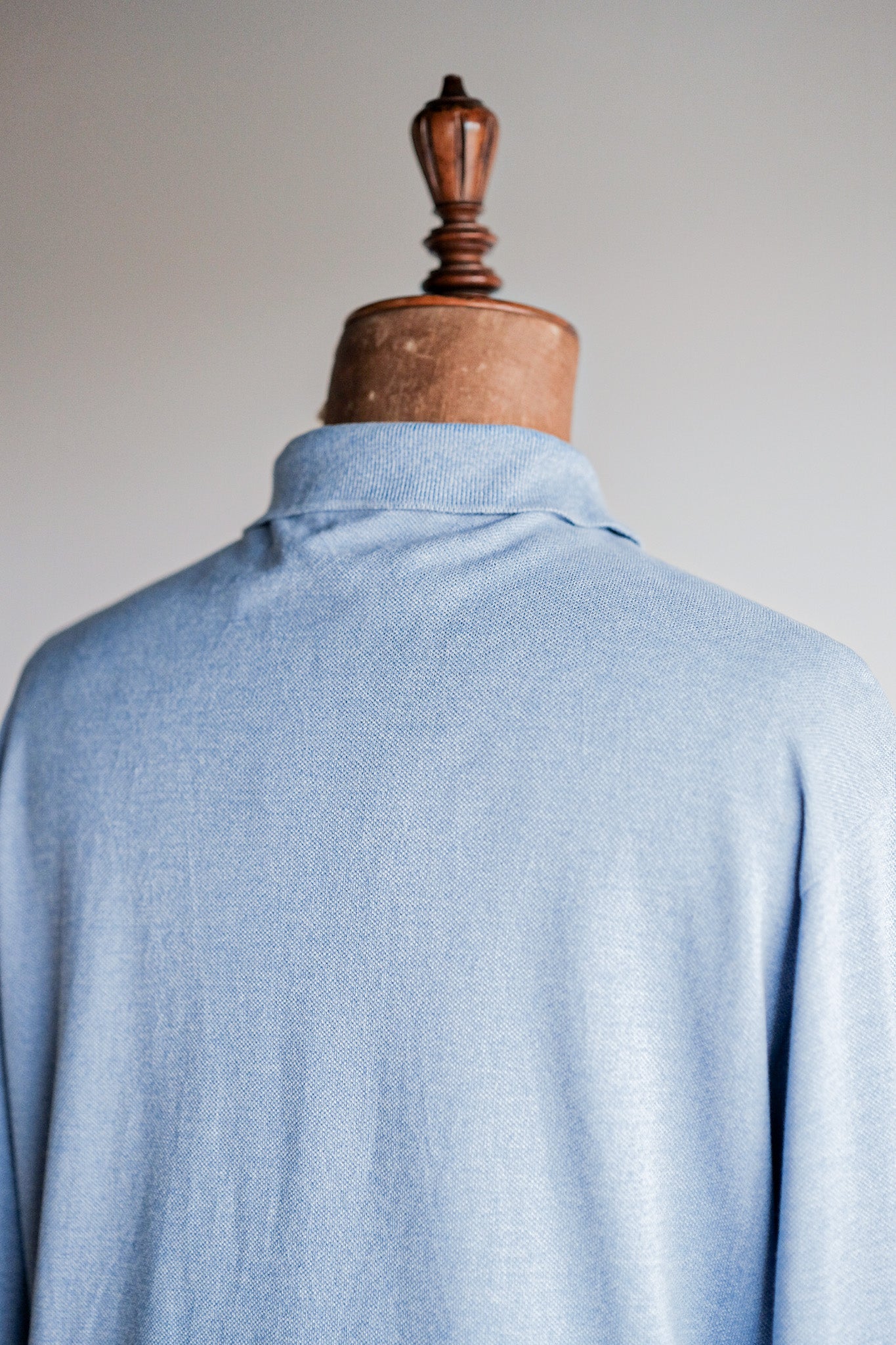 【~80's】CHEMISE LACOSTE L/S Polo Shirt Size.5 "Marbling Light Blue"