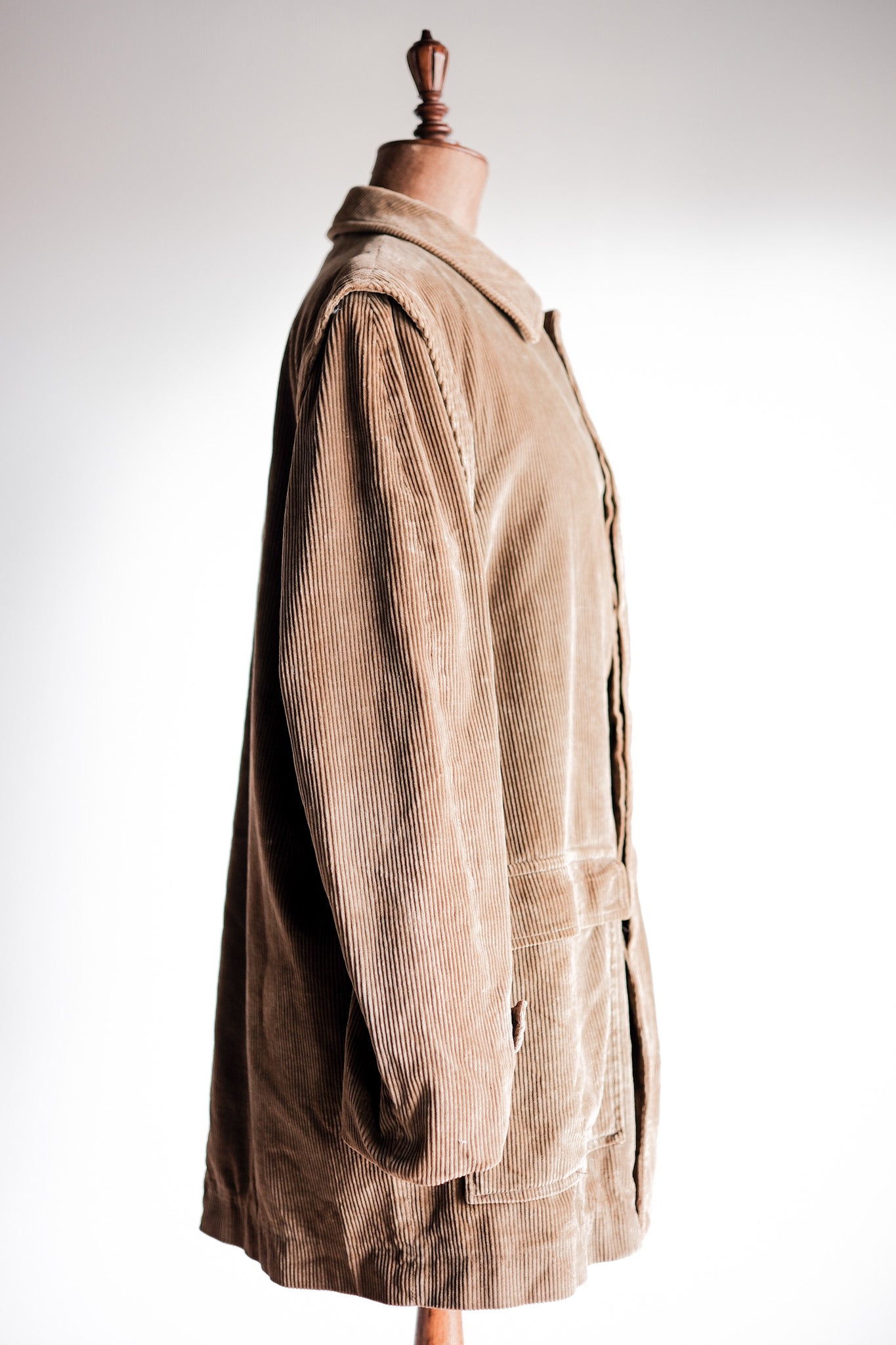 【~80's】Old INVERTERE Brown Corduroy Jacket With Chin Strap