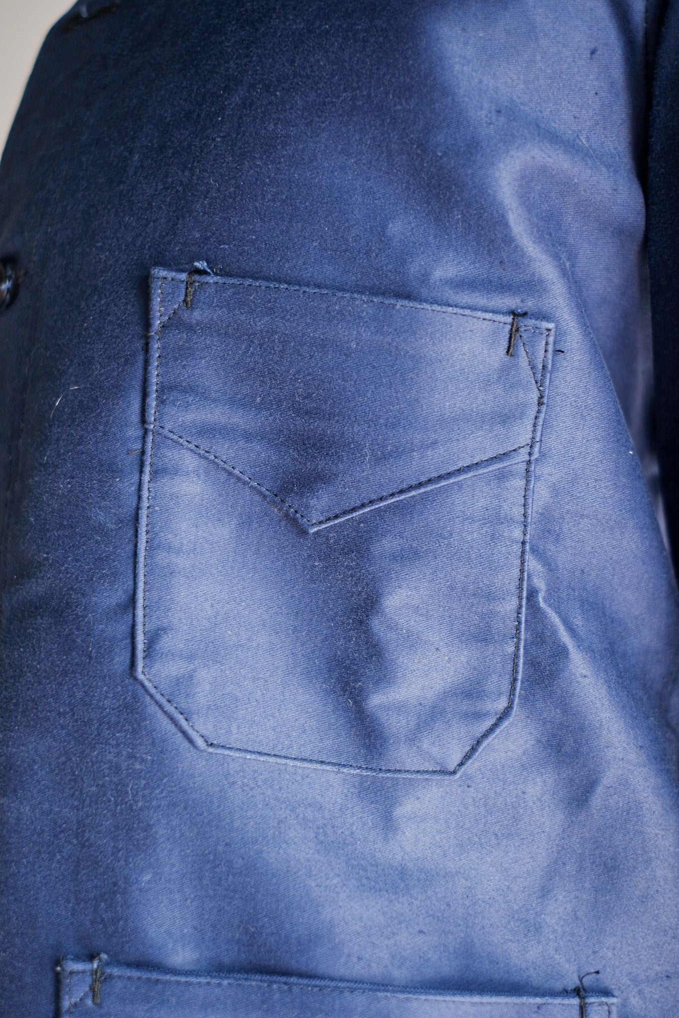 【~40's】French Vintage Blue Moleskin Work Jacket "Dead Stock"