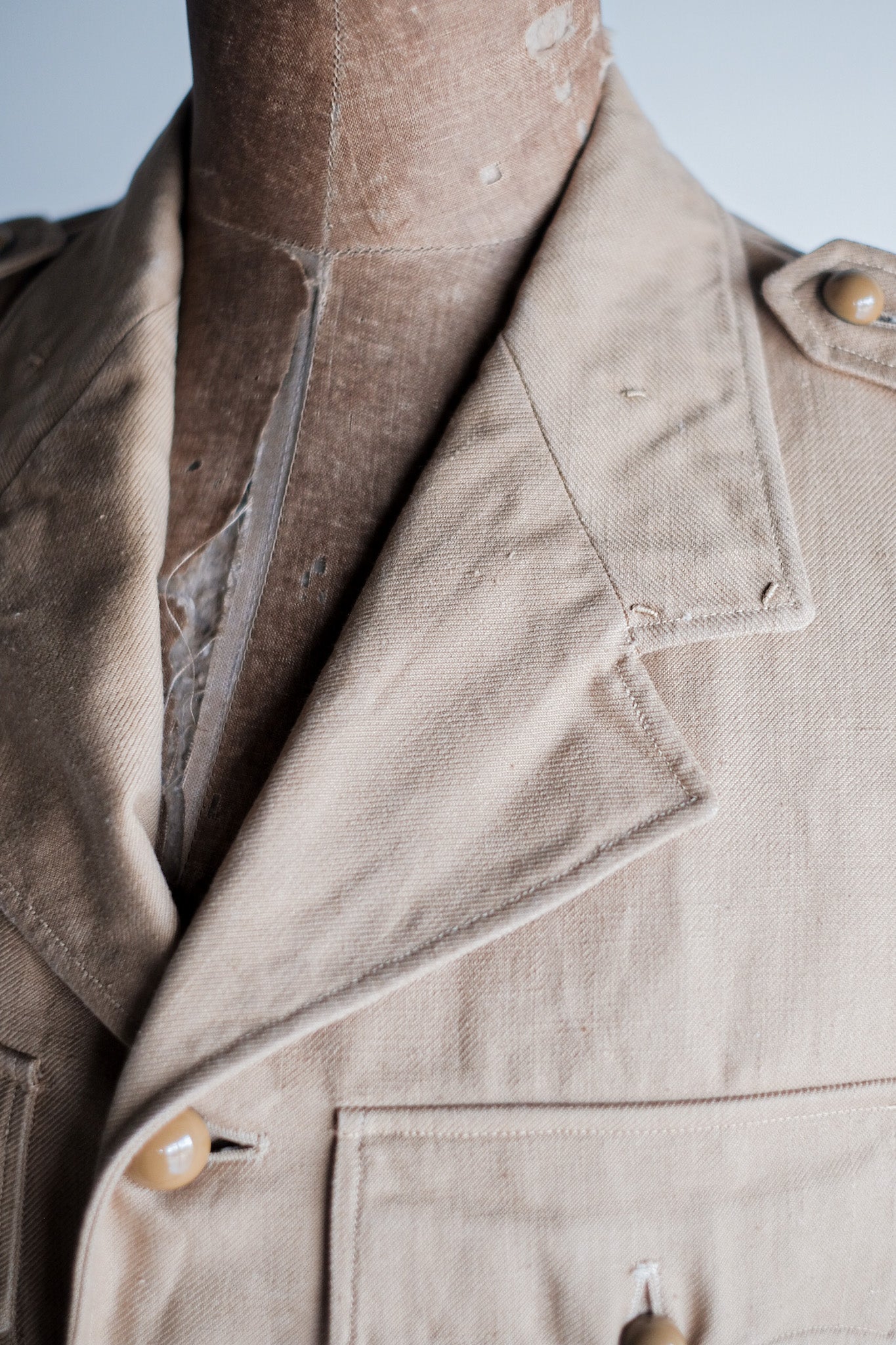 【~50's】French Vintage Cotton Linen Chino Jacket "Garally Lafayette" "Dead Stock"