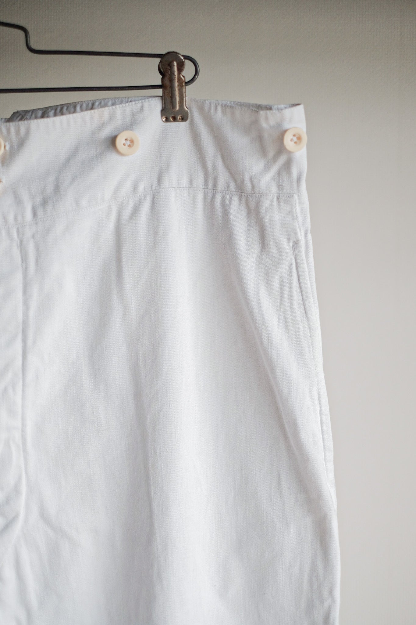 【~30's】French Navy White Cotton Trousers