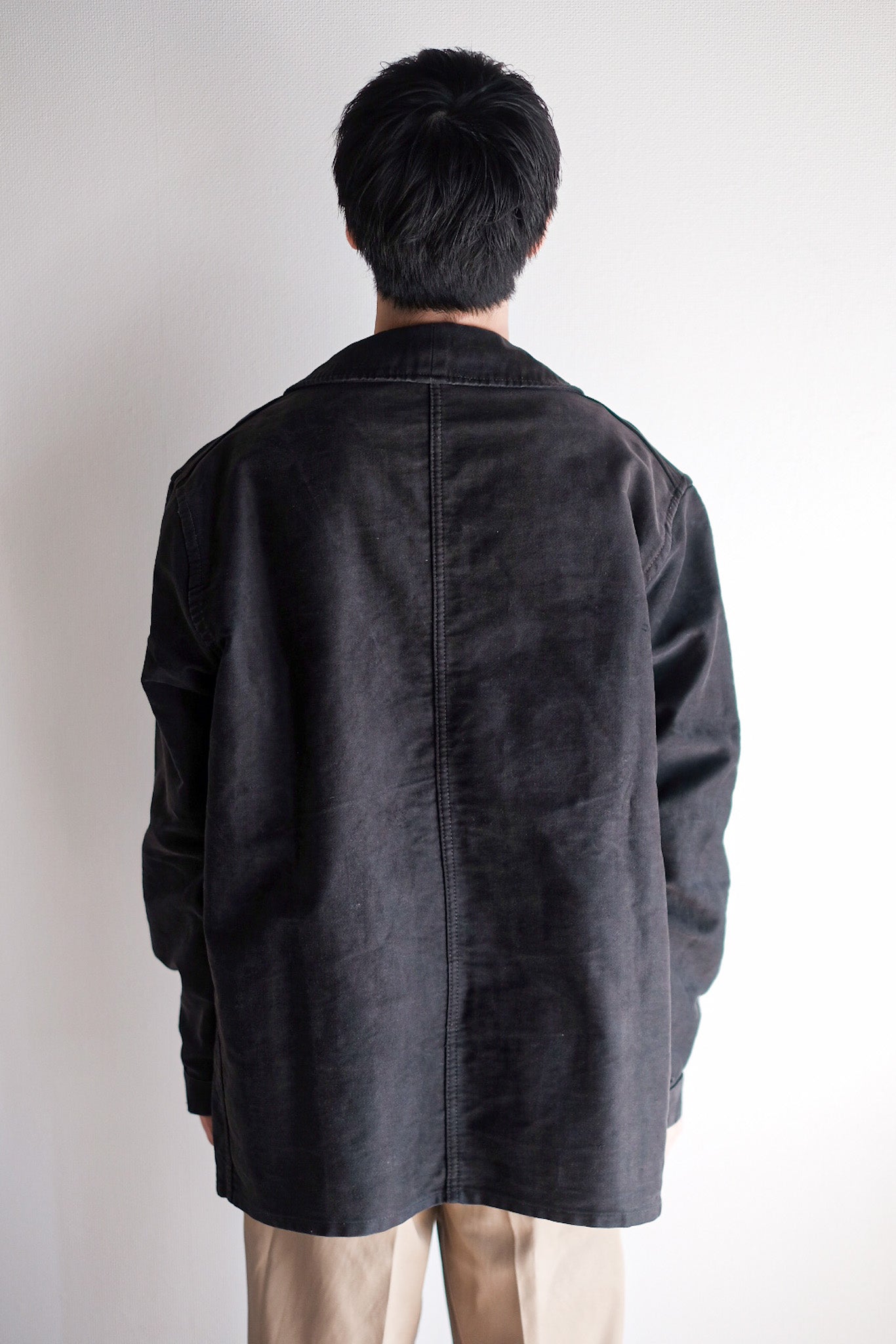 【~50's】French Vintage Black Moleskin Work Jacket