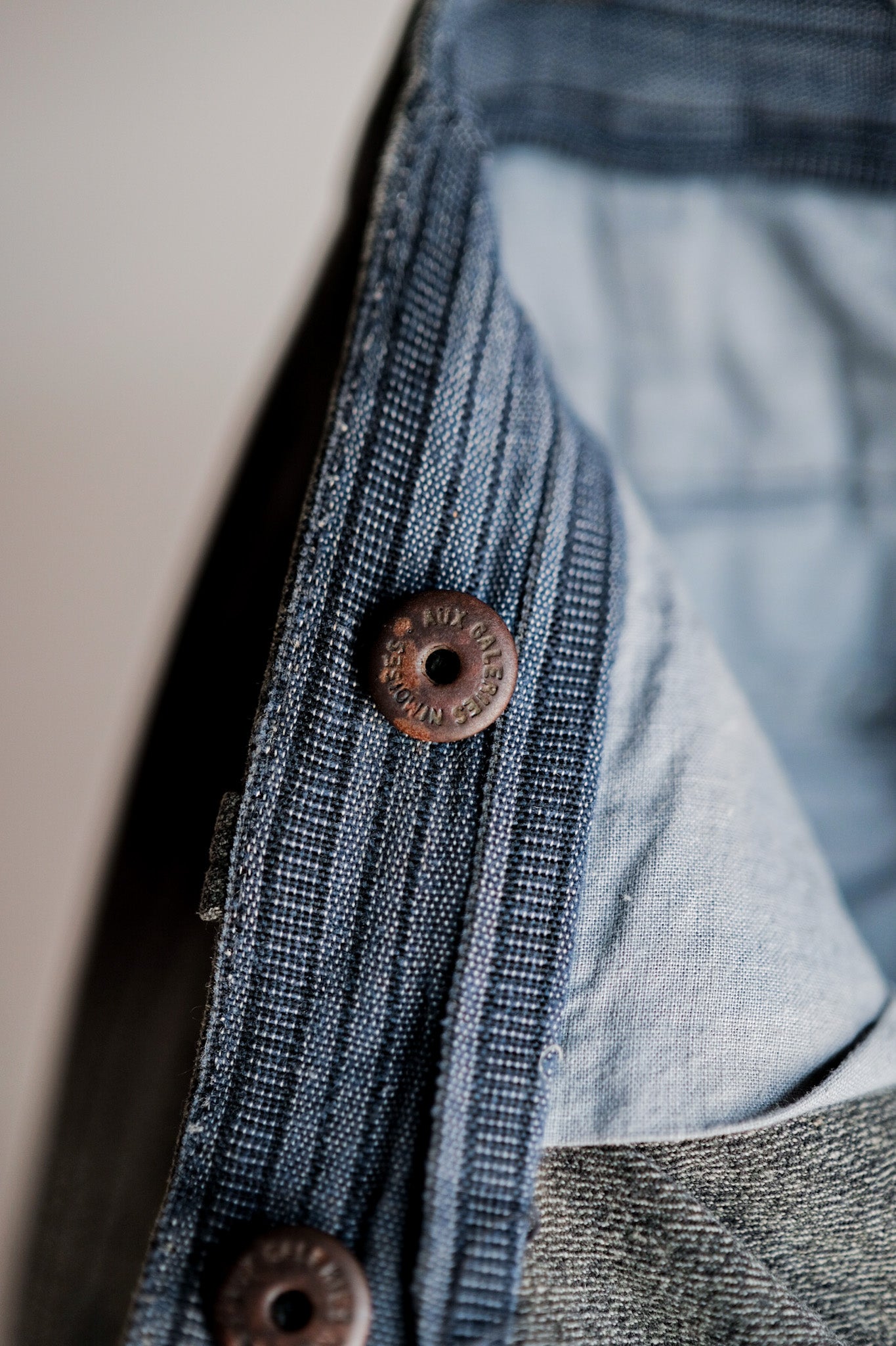 【~40's】French Vintage Black Chambray Work Pants