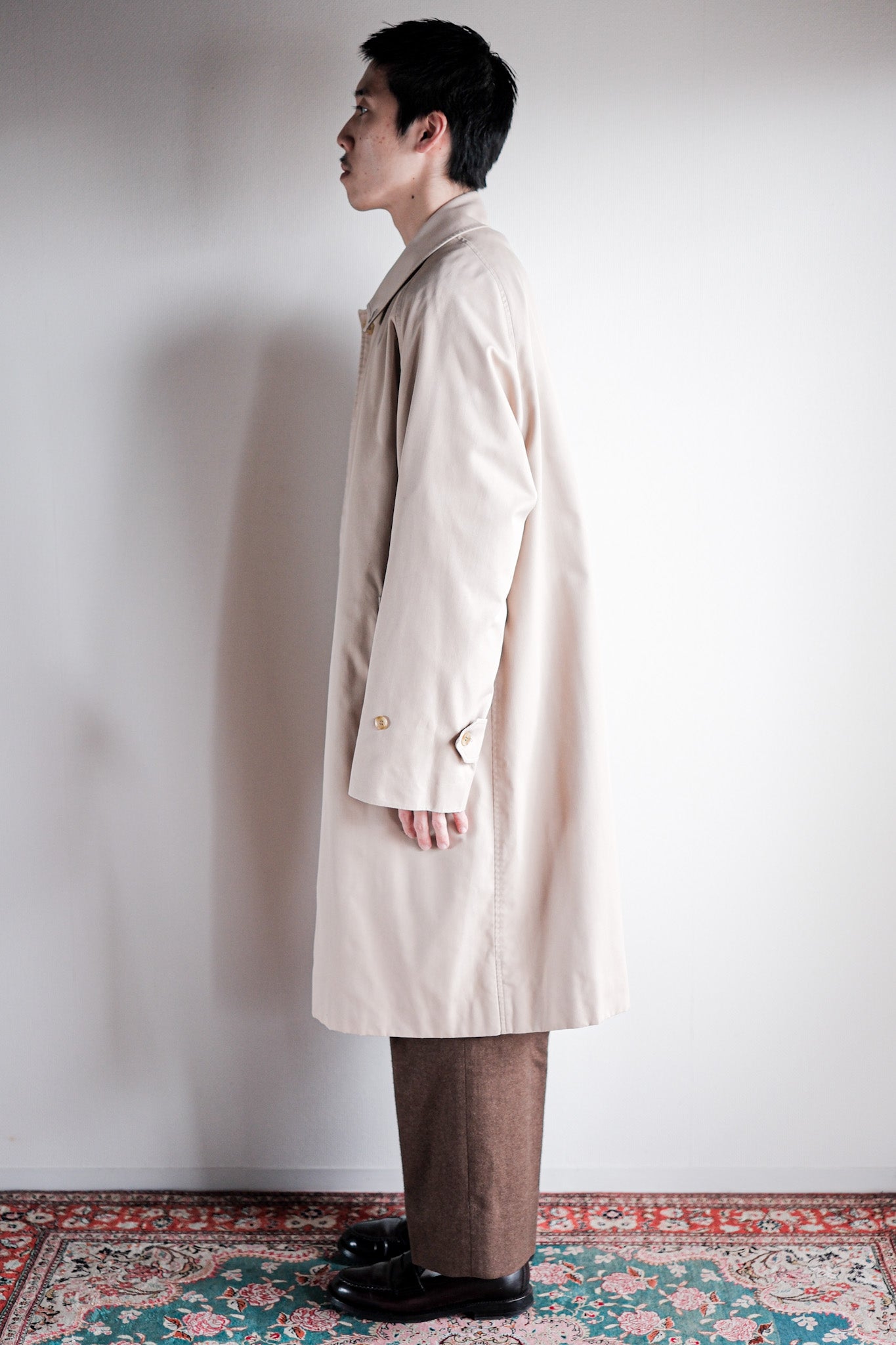 【~80's】Vintage Burberry's Single Raglan Balmacaan Coat