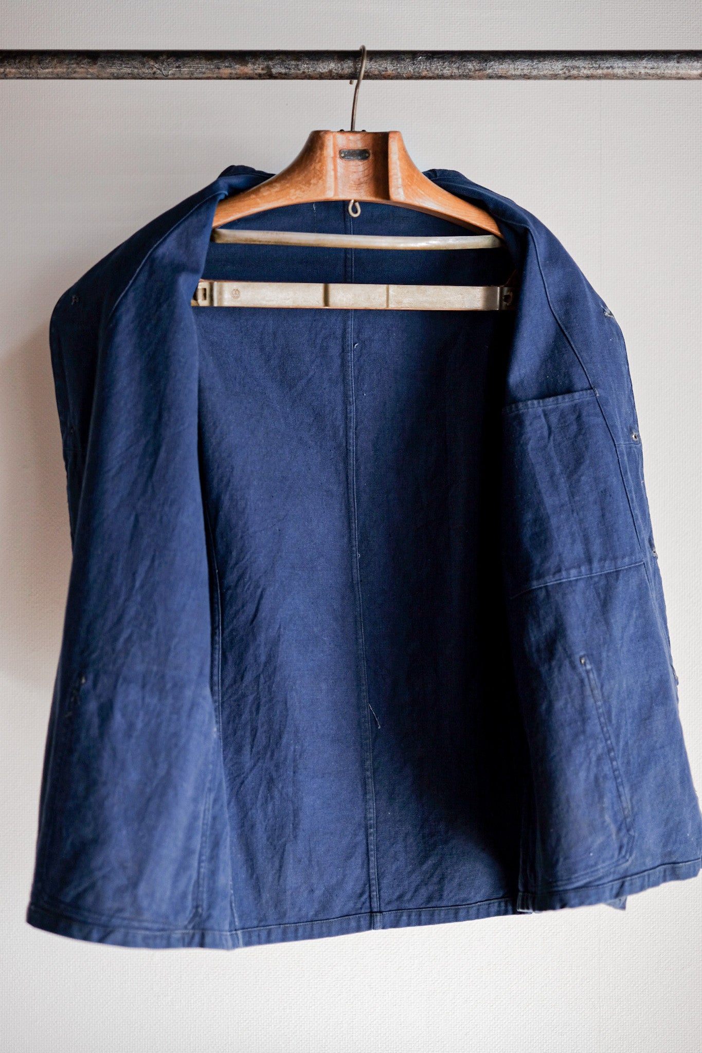 【~40's】French Navy Indigo Cotton Twill Chore Jacket