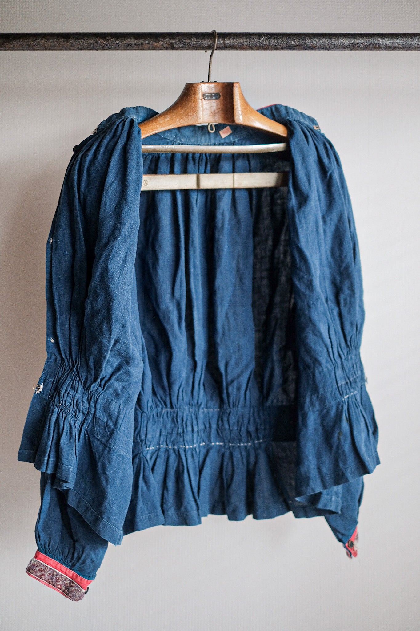 【Late 19th C】French Antique Indigo Linen Fireman Bourgeron Jacket