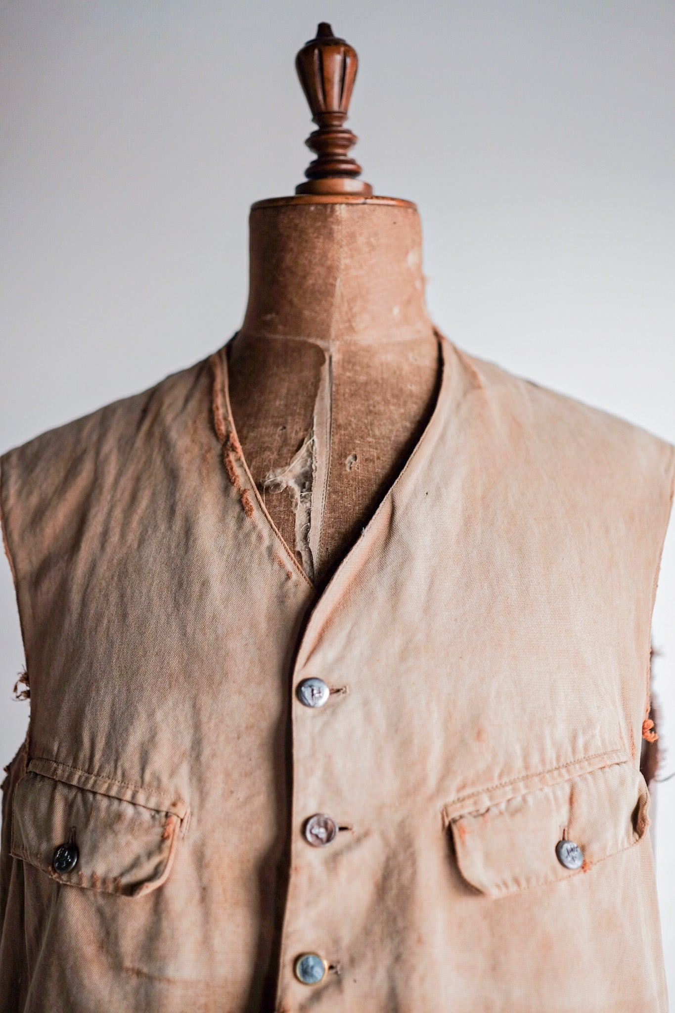 【~30's】French Vintage Cotton Hunting Gilet