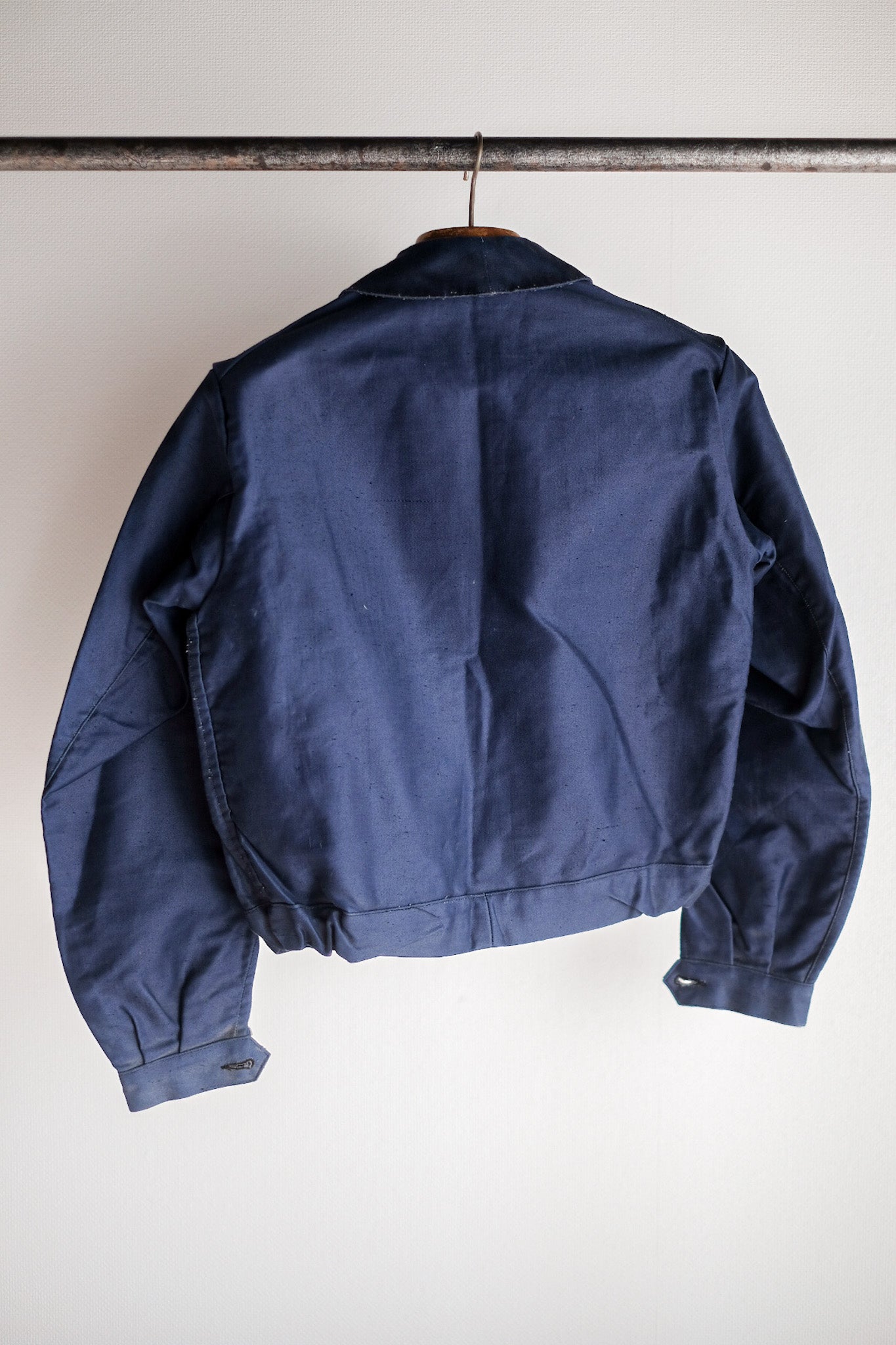 【~40's】French Vintage Blue Moleskin Cyclist Jacket "Dead Stock"