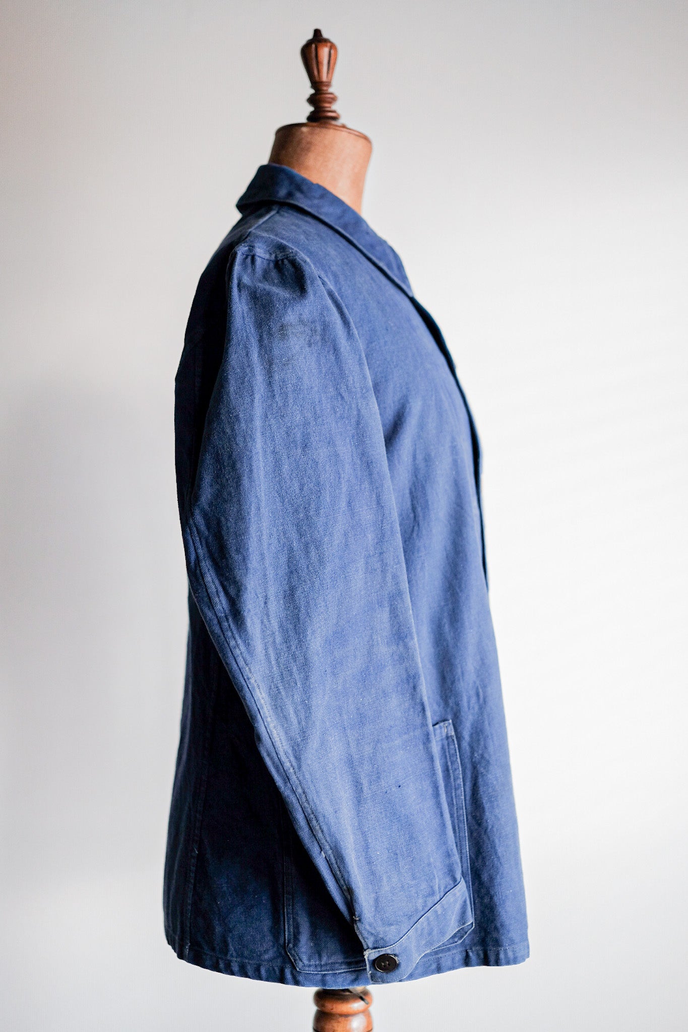 【~40's】French Navy Indigo Cotton Twill Chore Jacket