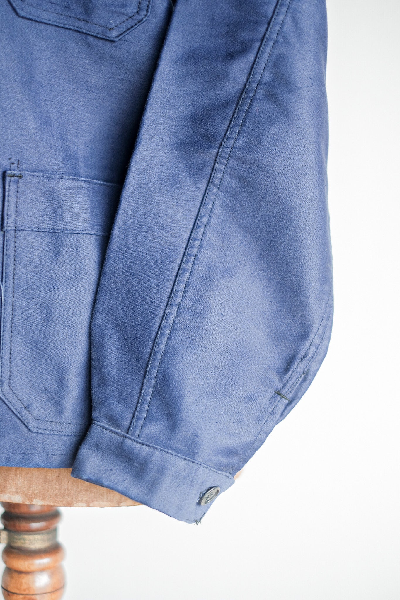 【~40's】French Vintage Blue Moleskin Work Jacket "Dead Stock"