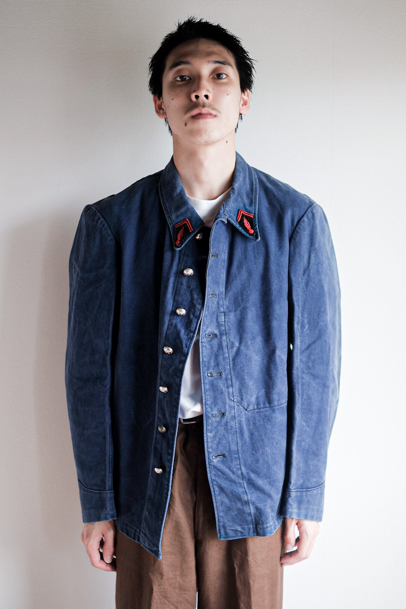 【~30's】French Vintage Indigo Metis Fireman Jacket