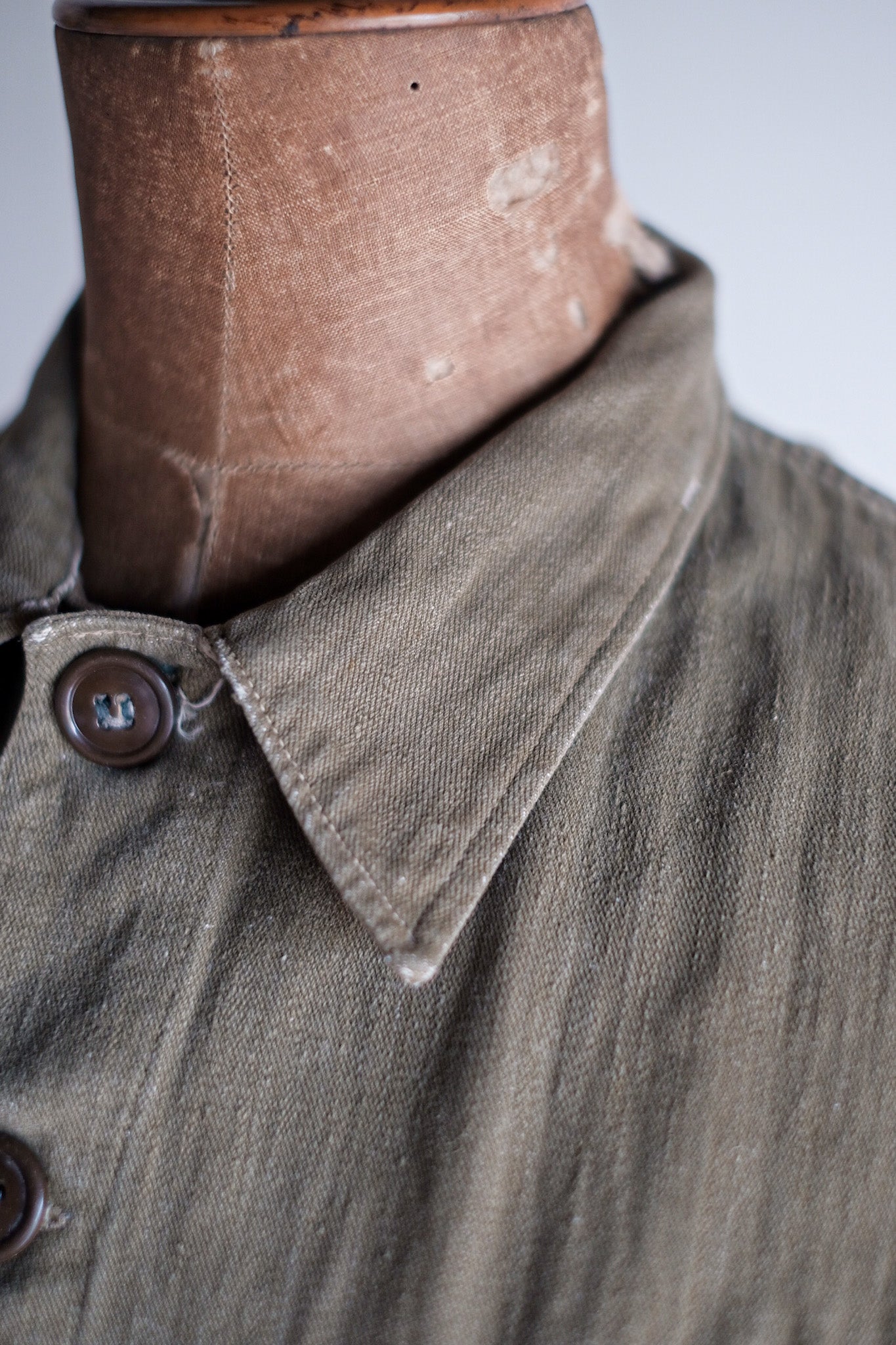 【~30's】German Vintage Green Cotton Work Jacket