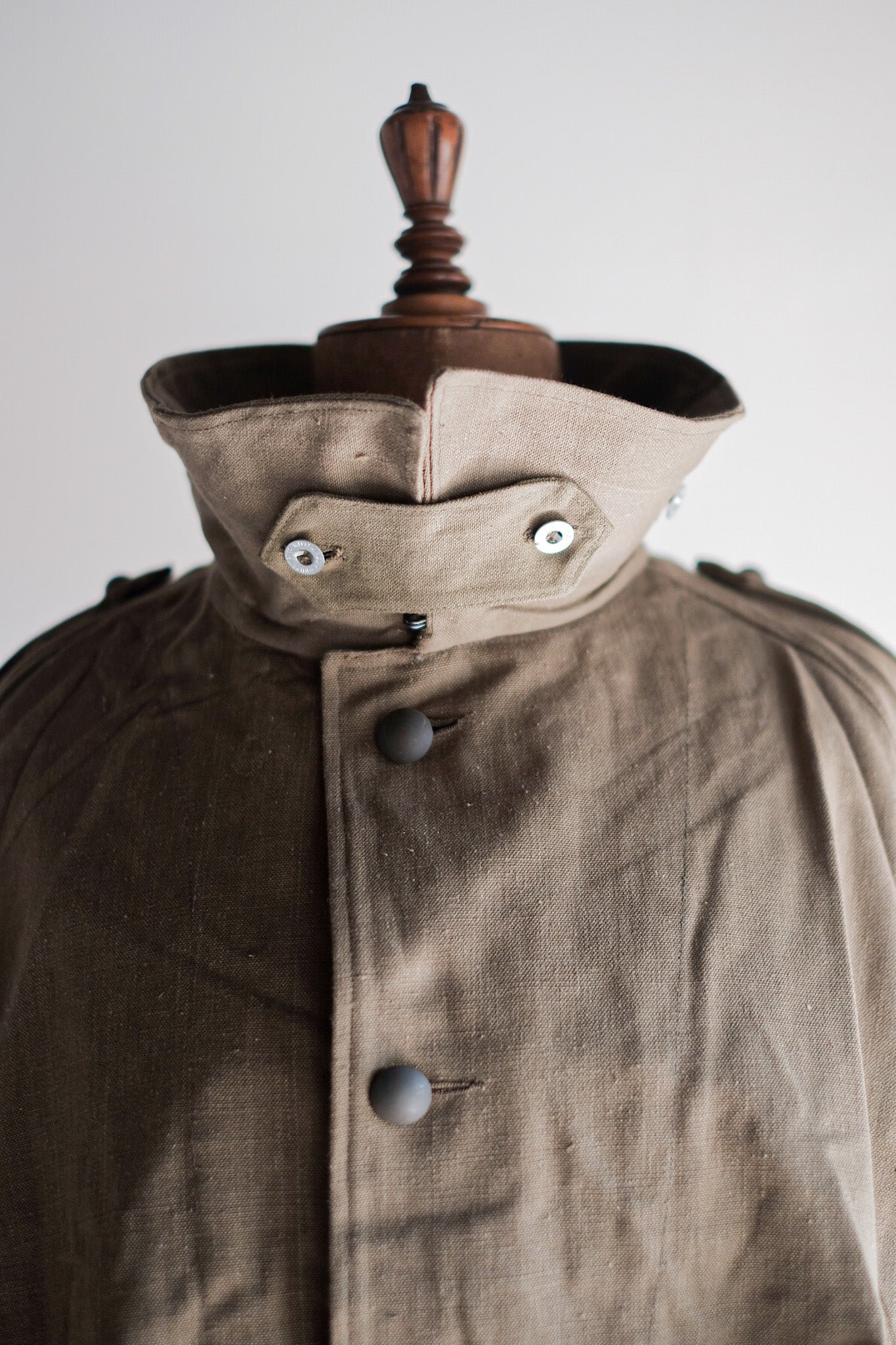 【~50's】French Army M35 Motorcycle Coat "Cotton Linen Type" "Dead Stock"