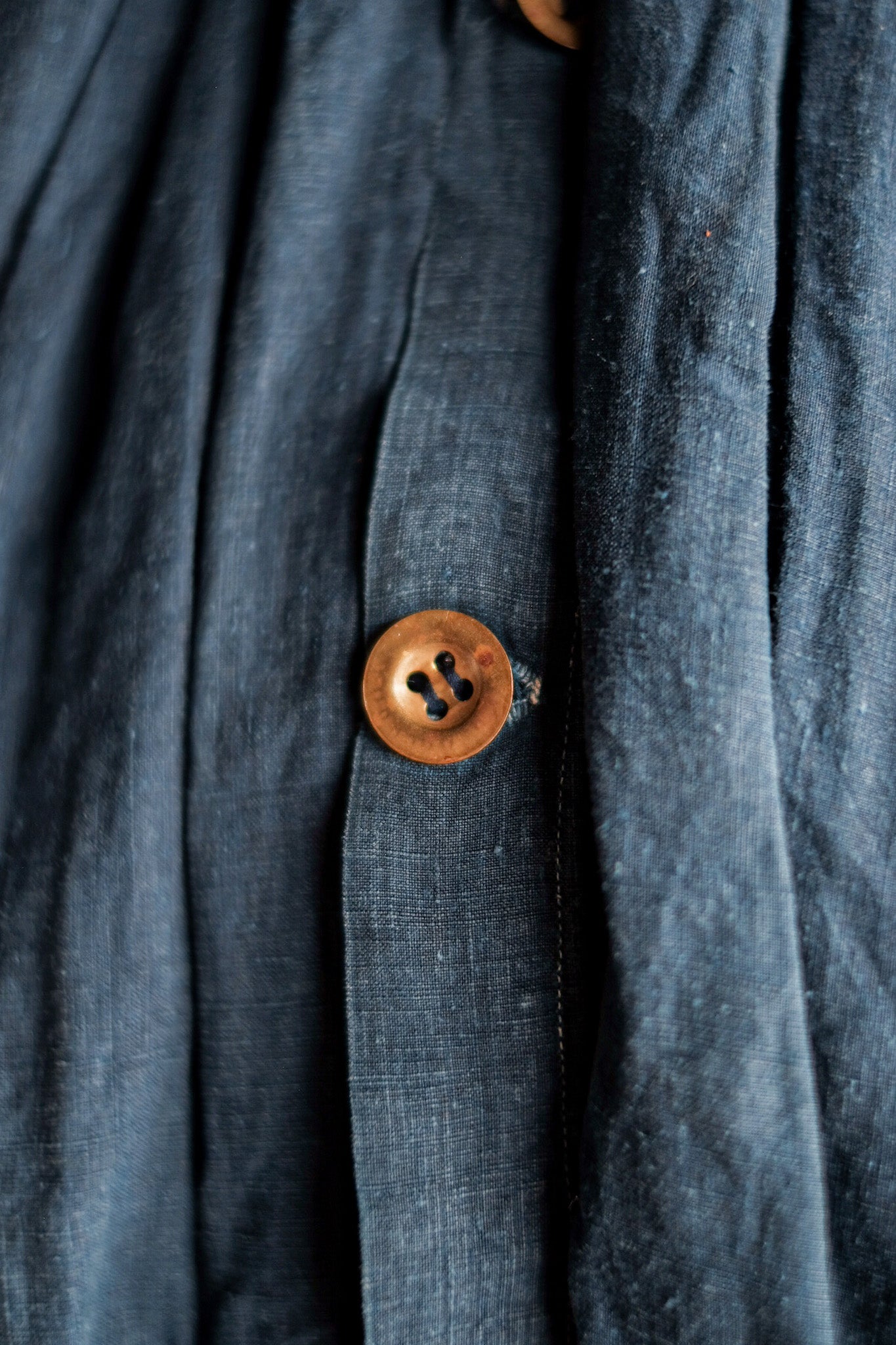 【Late 19th C】French Antique Indigo Linen Fireman Bourgeron Jacket