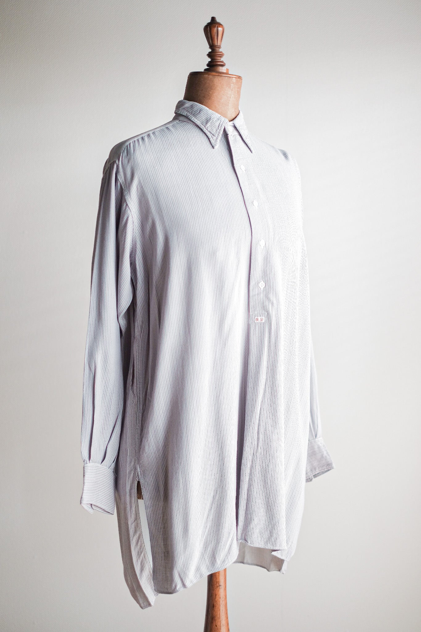 【~40's】French Vintage Rayon Grandpa Shirt