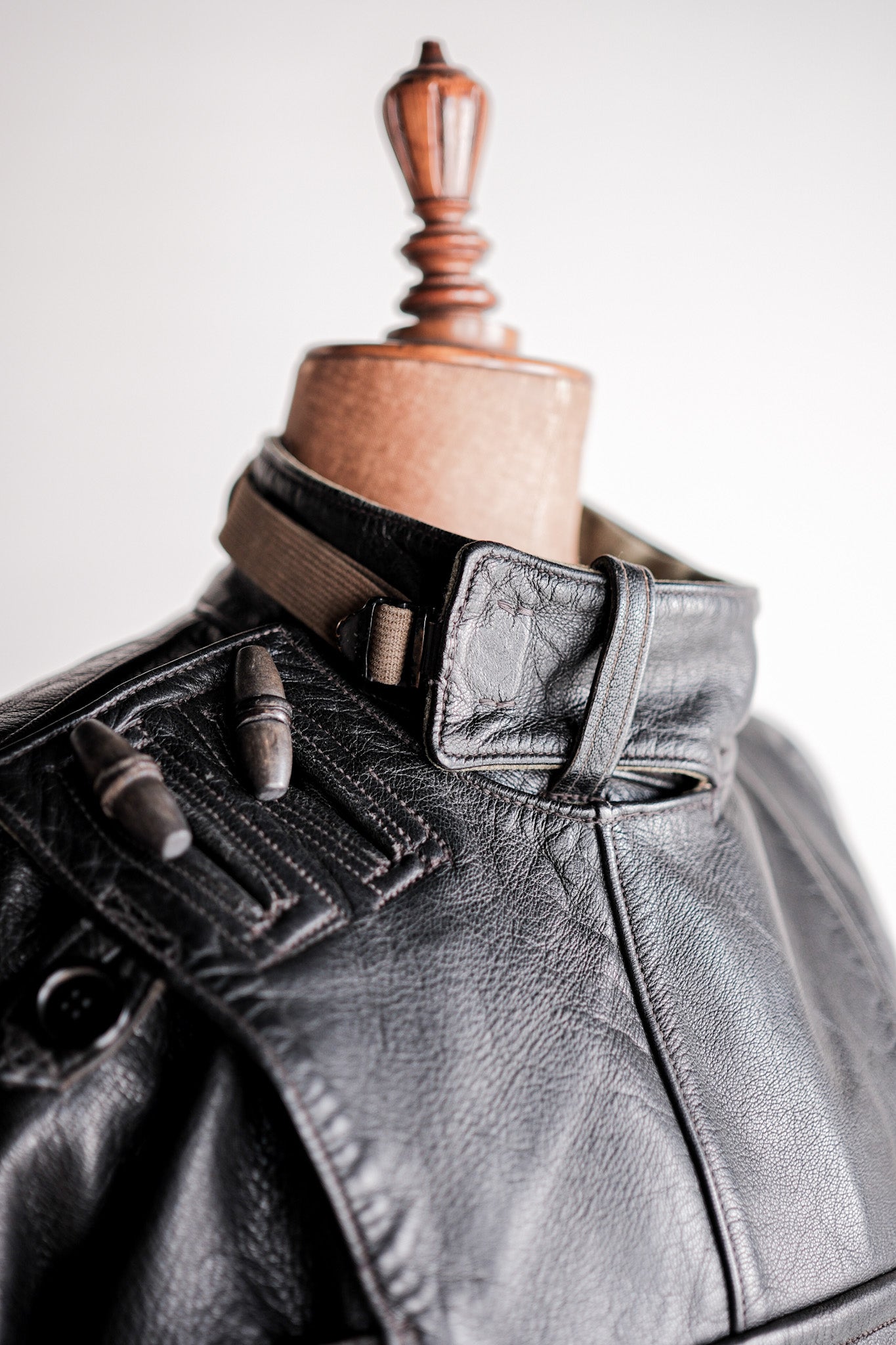 【~50's】Swedish Army Dispatch Rider Leather Motorcycle Jacket