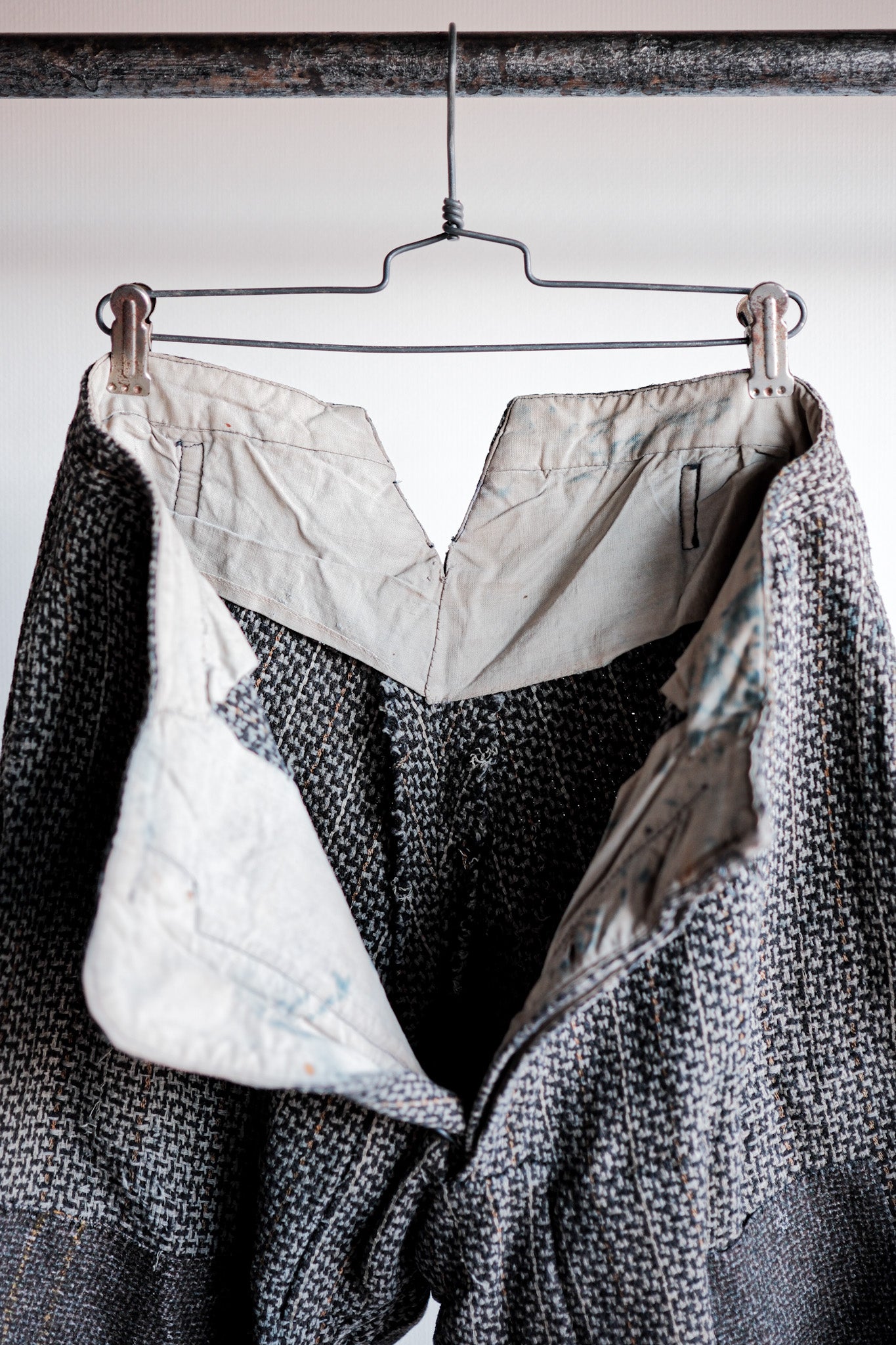 【~20's】French Vintage Homemade Wool Work Pants "Patchwork"