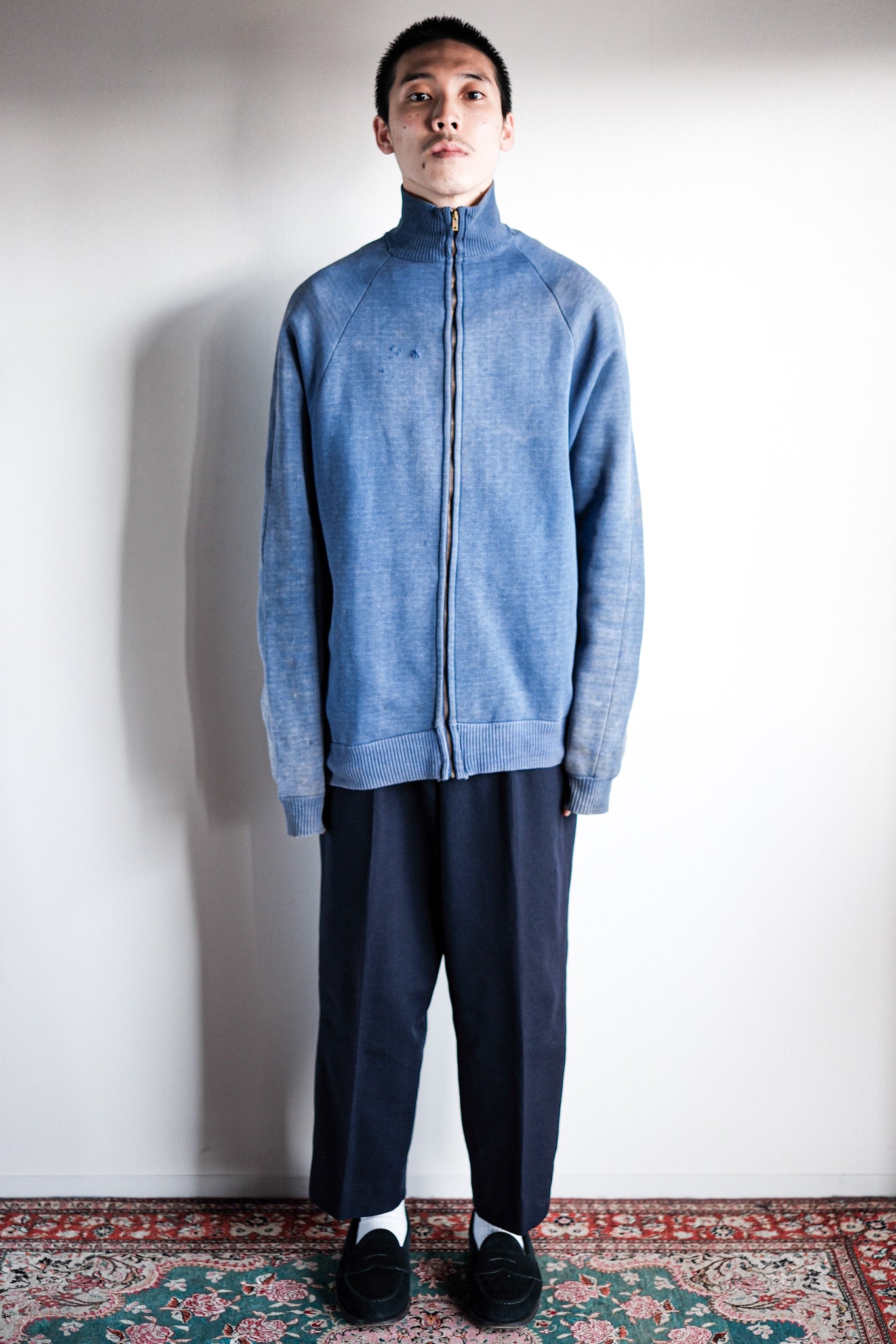 【~60's】French Vintage Full Zip Cotton Sweatshirt