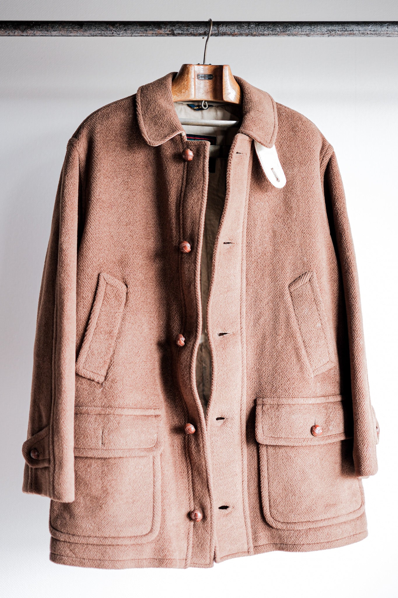 【~90's】Old INVERTERE Wool Jacket With Chin Strap "Moorbrook"