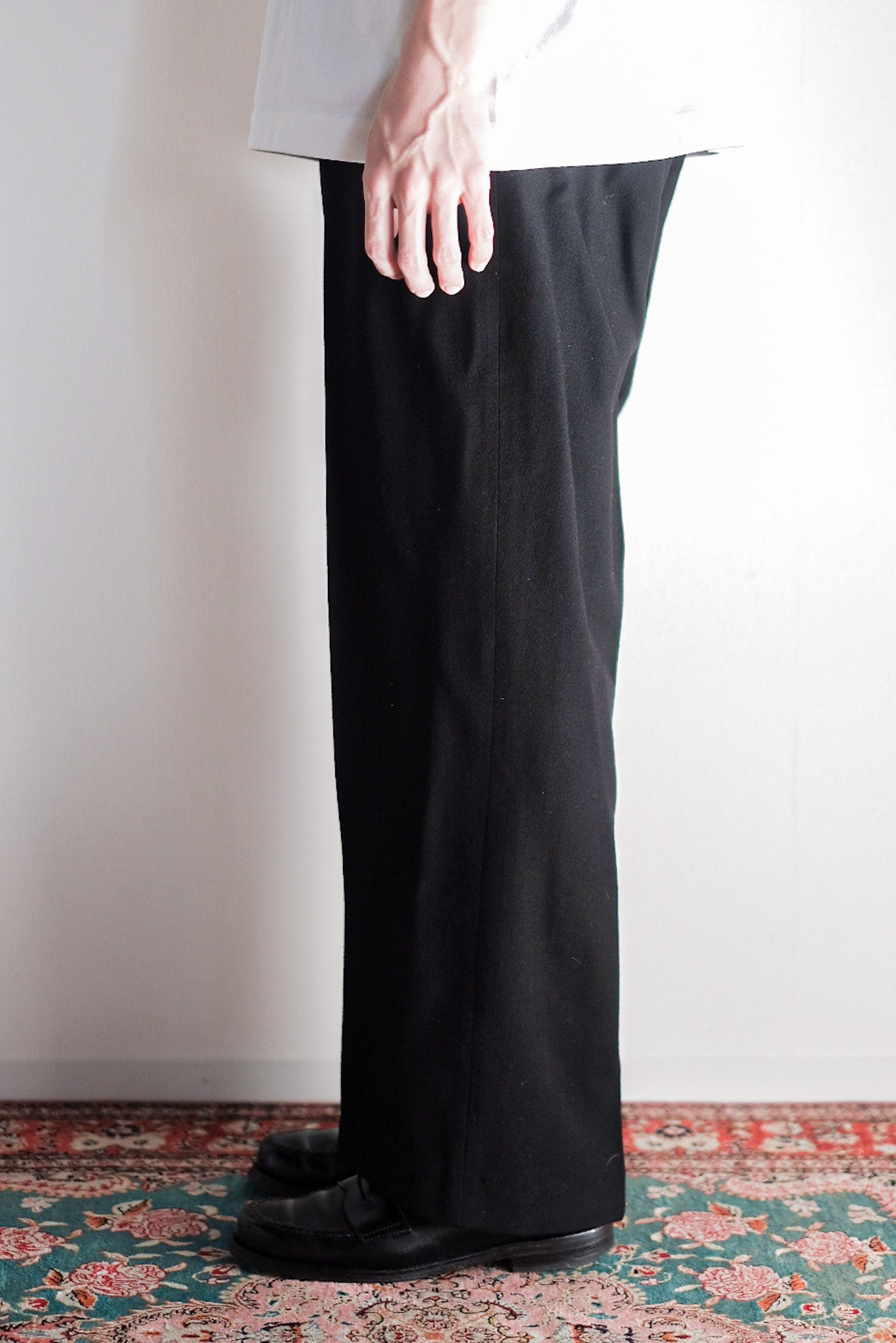 【~40's】German Vintage Black Wool Trousers