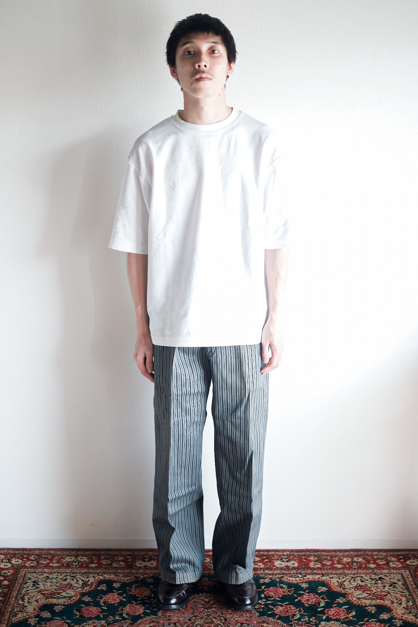 【~40's】French Vintage Cotton Striped Work Pants "Dead Stock"