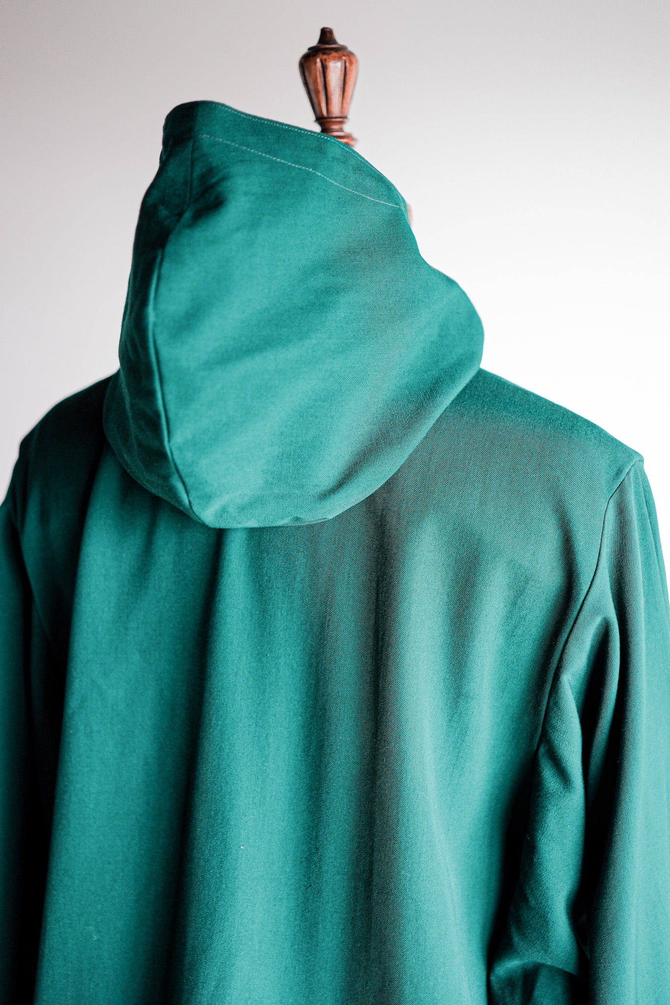 【~50's】French Vintage Green Wool Rayon Hooded Jacket "Dead Stock"